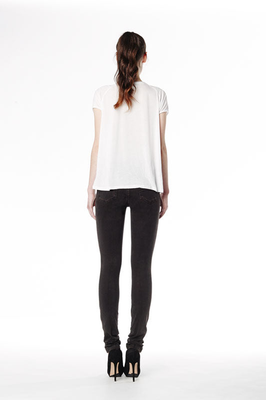 Recycled RACHEL Classic Rise Skinny Yoga Jeans, back view, brown/black colour, classic rise, skinny fit, 33-inch inseam,sizes 25-34, made in Canada