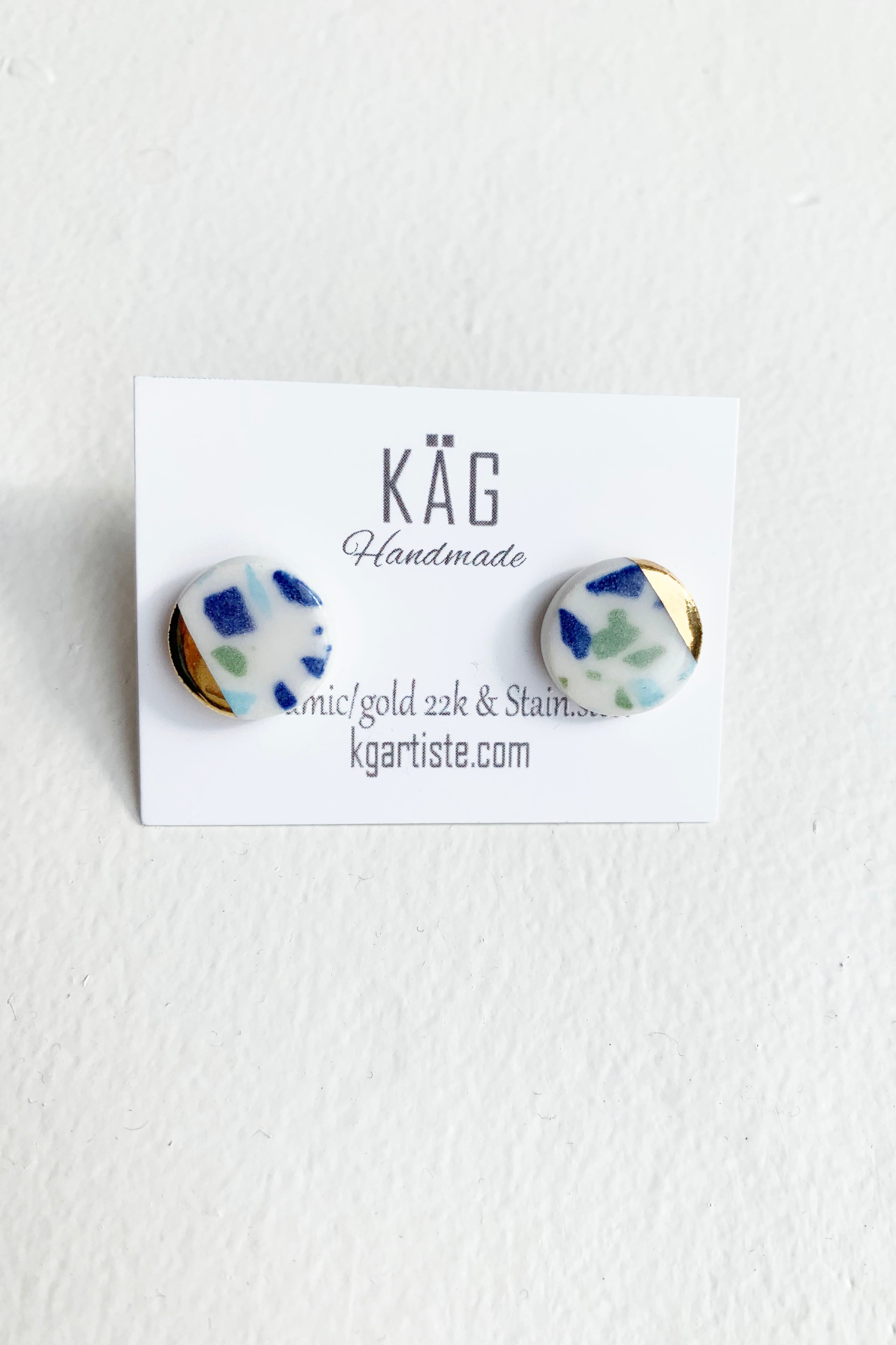 Abstract Ceramic Stud Earrings