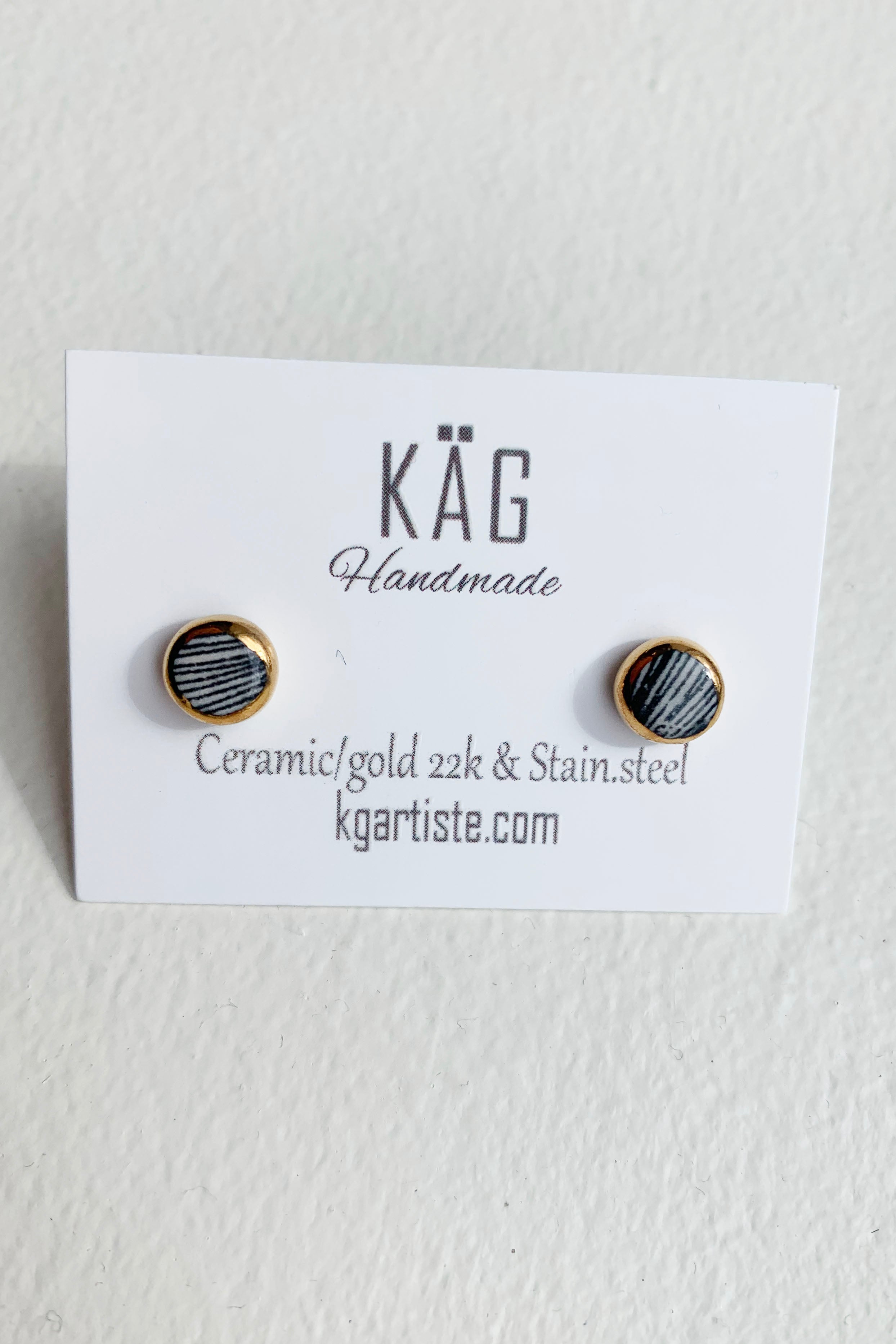 Mini Stripe Ceramic Earrings