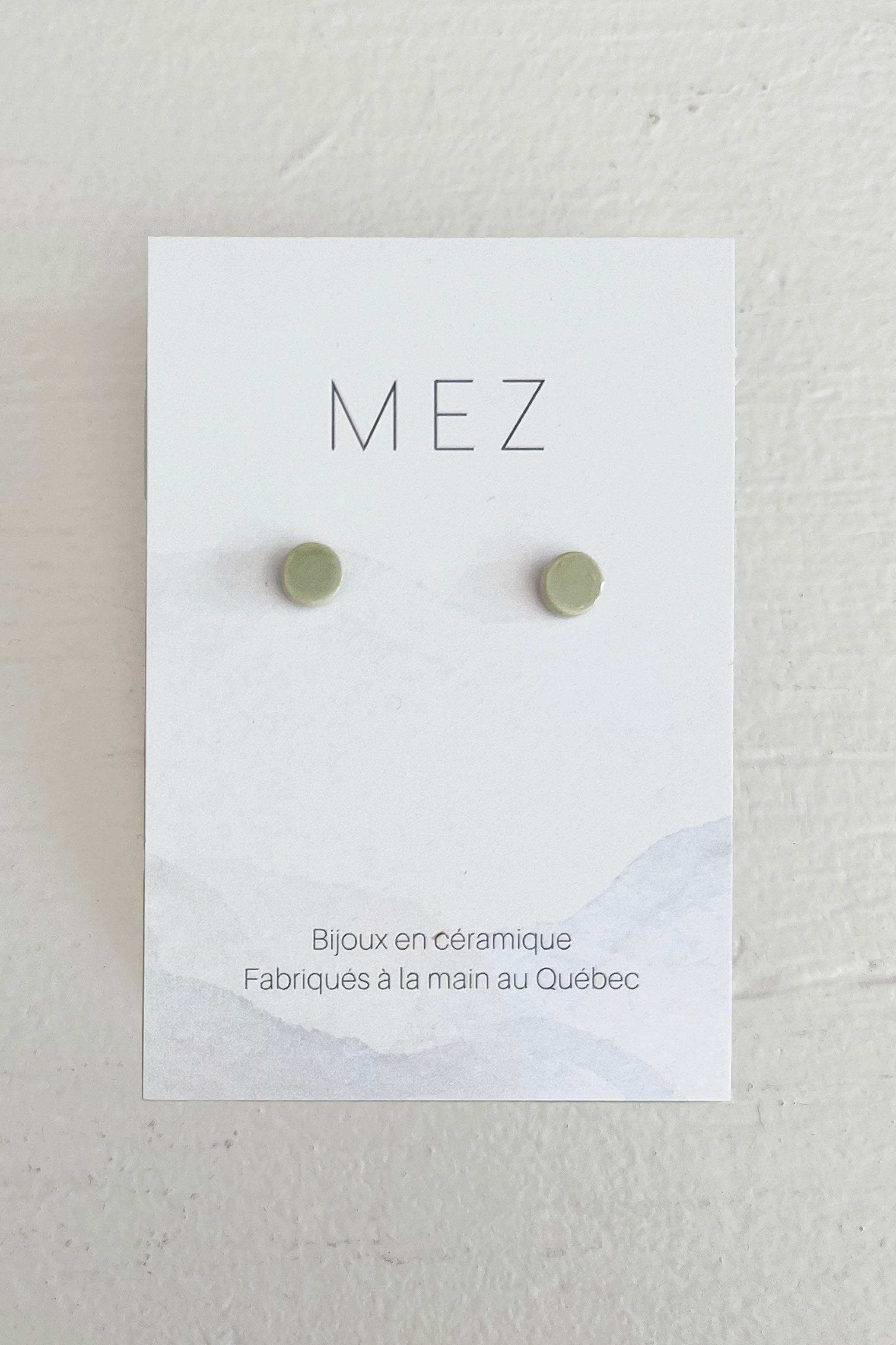 round sage mini studs