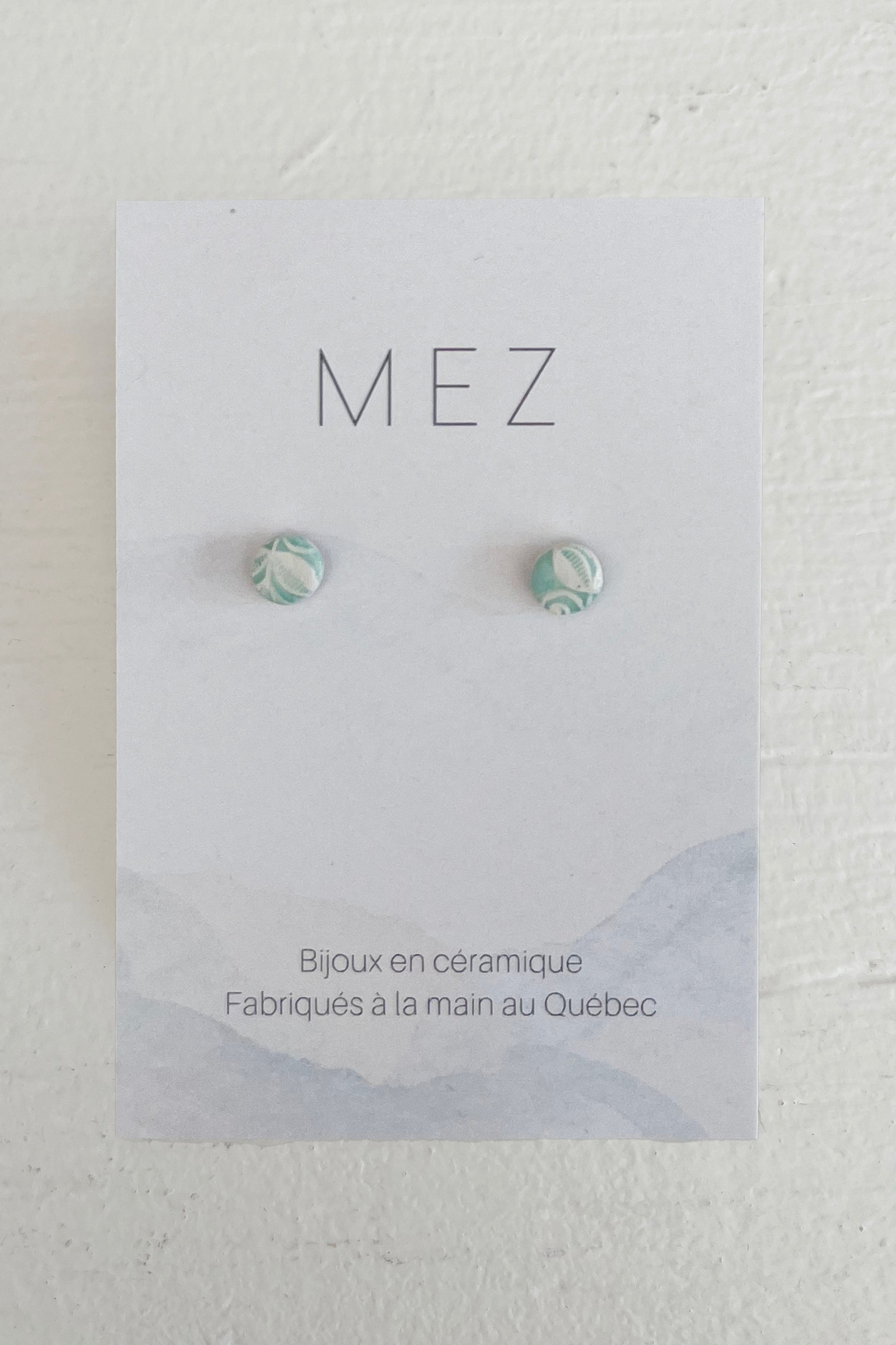 White mint mini studs