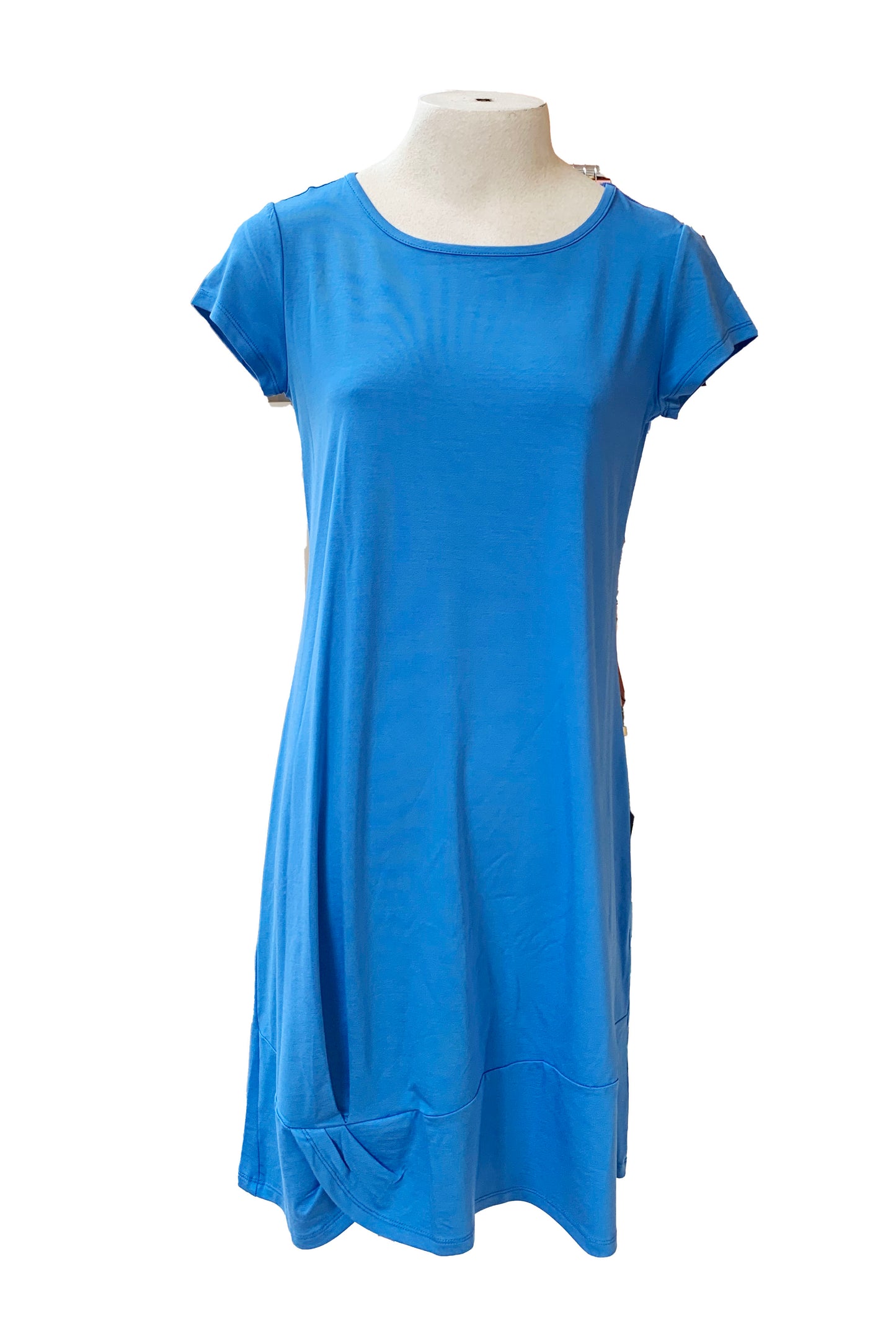 The Catreena Dress in Mykonos by Pure Essence is shown on a mannequin against a white background