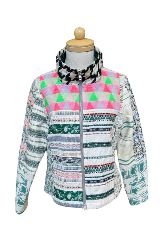 Mosaique OOAK Reversible Jacket Size 10 Neons Green