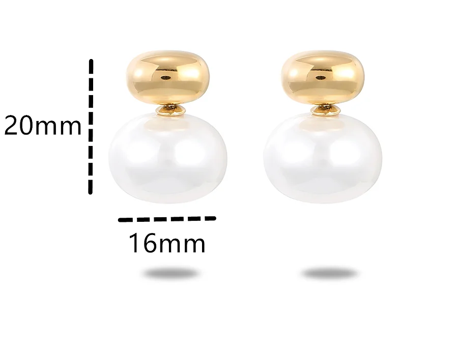 Pearl and Nugget Stud Earring