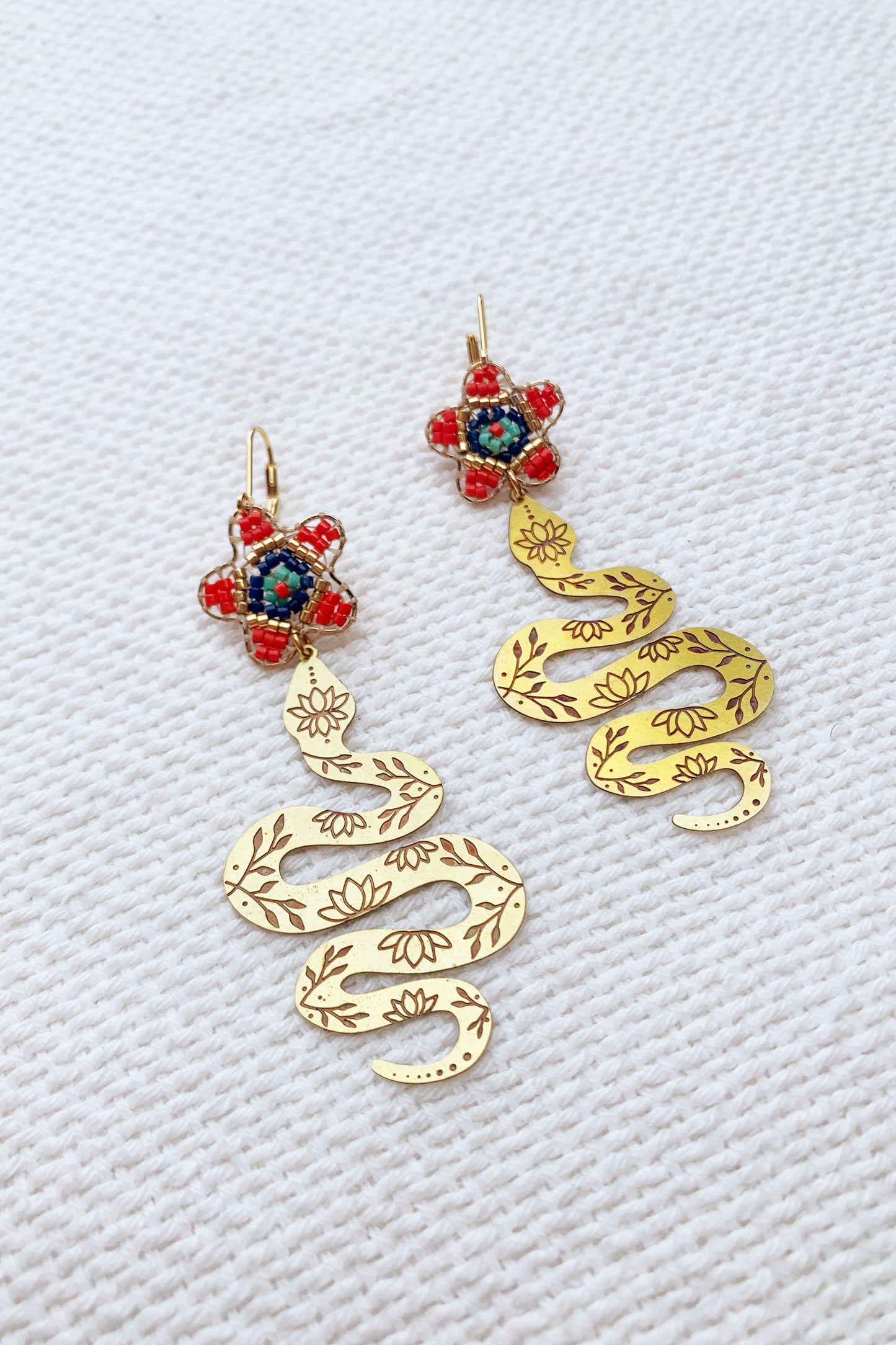 Blossom Serpent Dangle Earrings