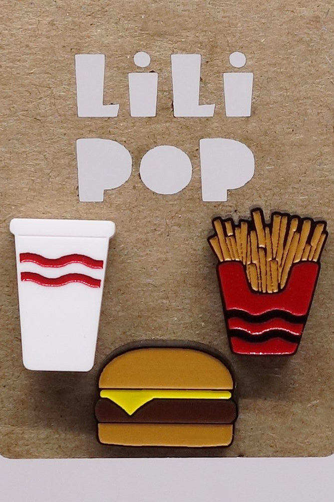 Lili1027 Burger Trio Studs