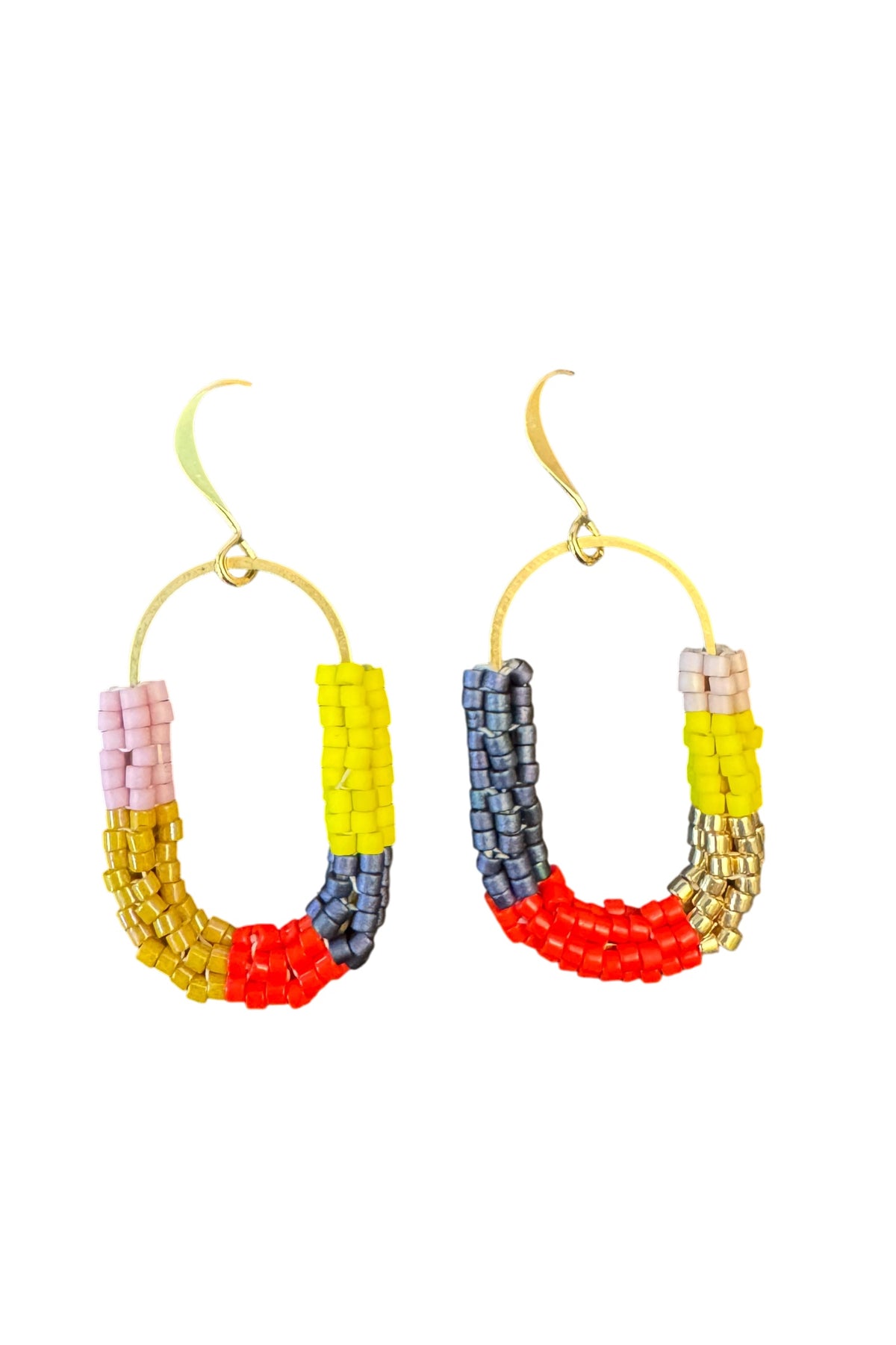 Beaded Tube Capsule Earrings