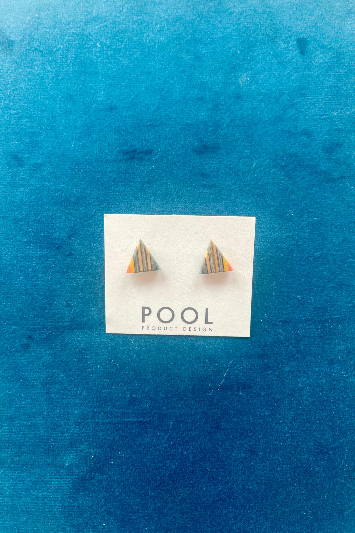 Triangle Repurposed Skateboard Stud Earrings