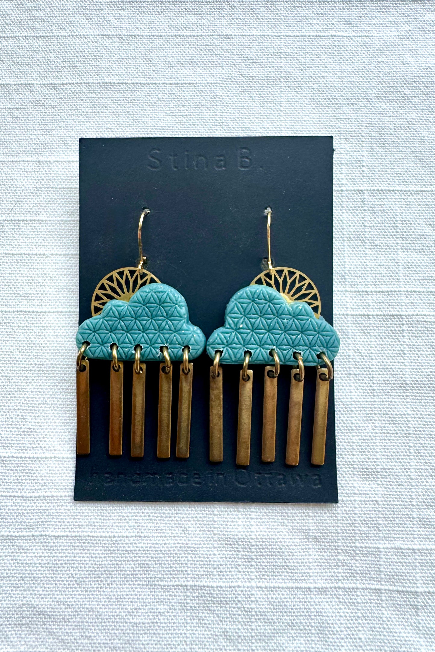 Sunny Raincloud Bar Dangle Earrings