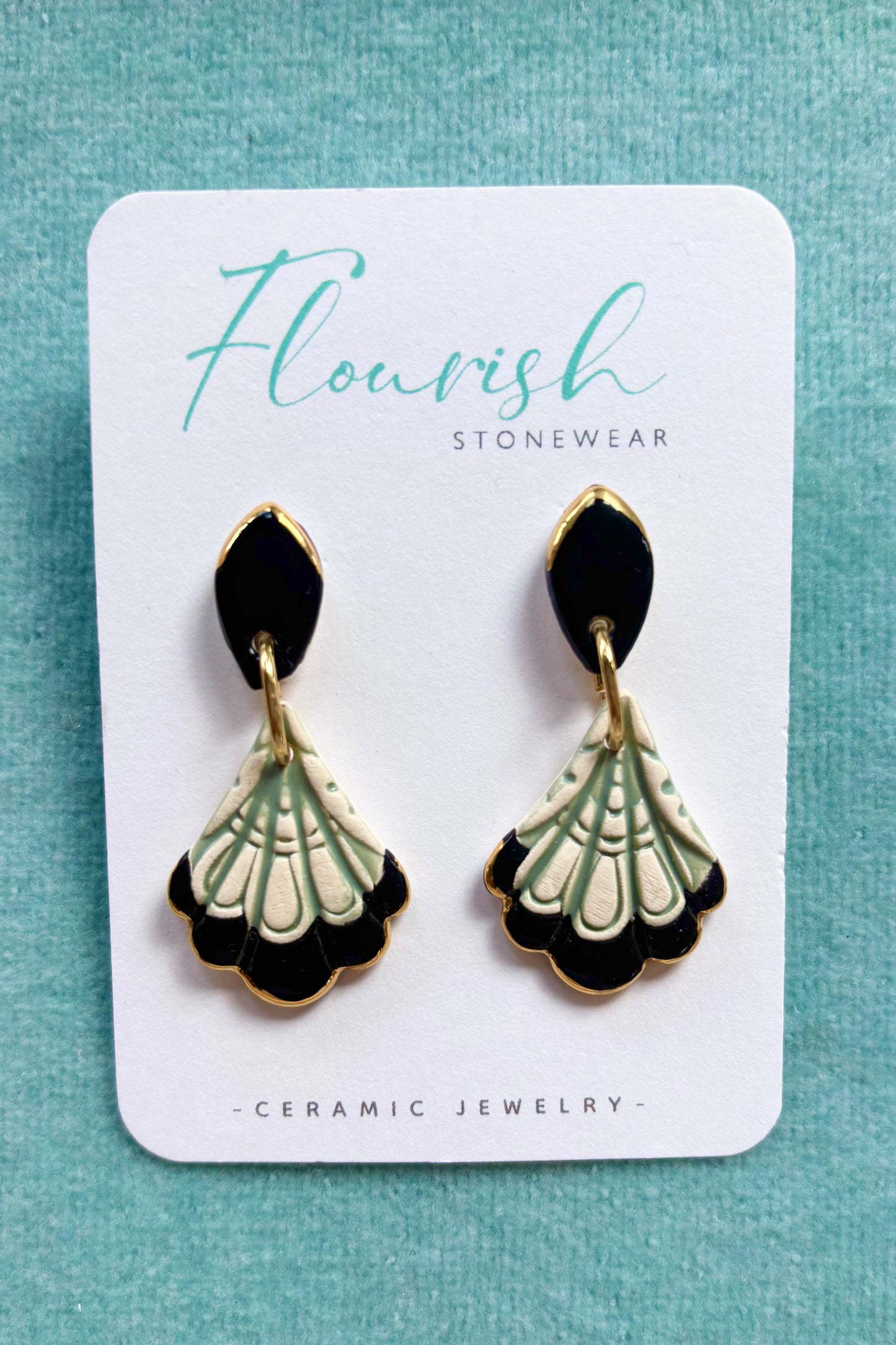 Scallop Edge Drop Earrings