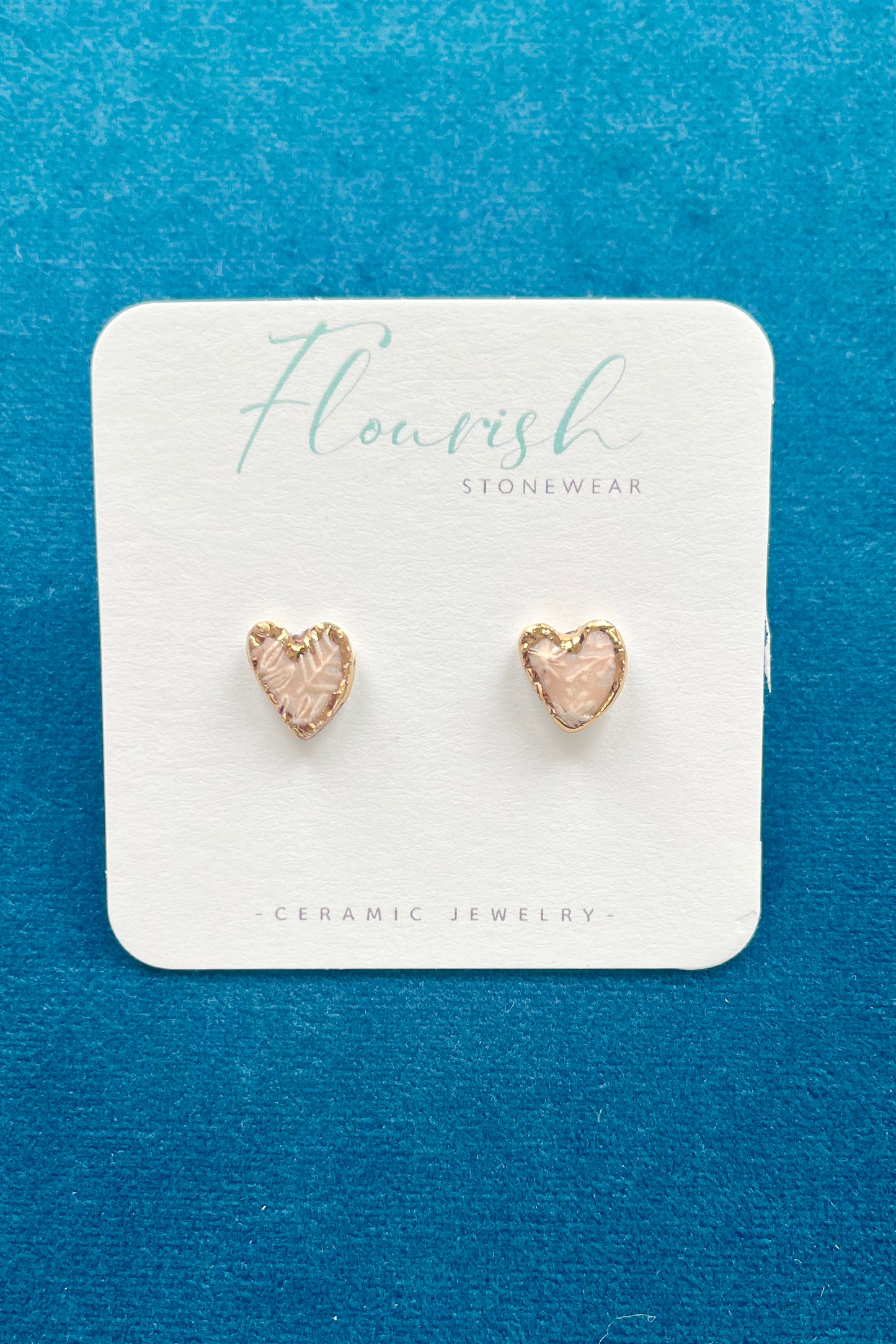 Pale Pink Heart Studs