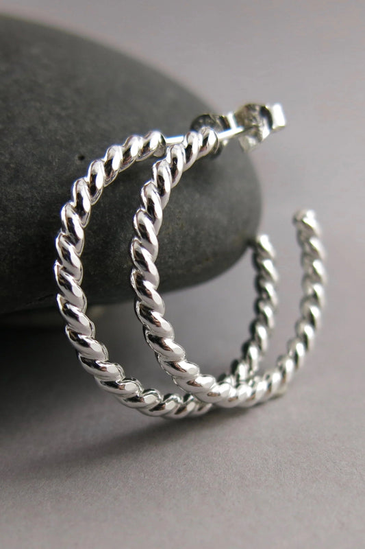 Mini Open Hoop Studs - Sterling Silver