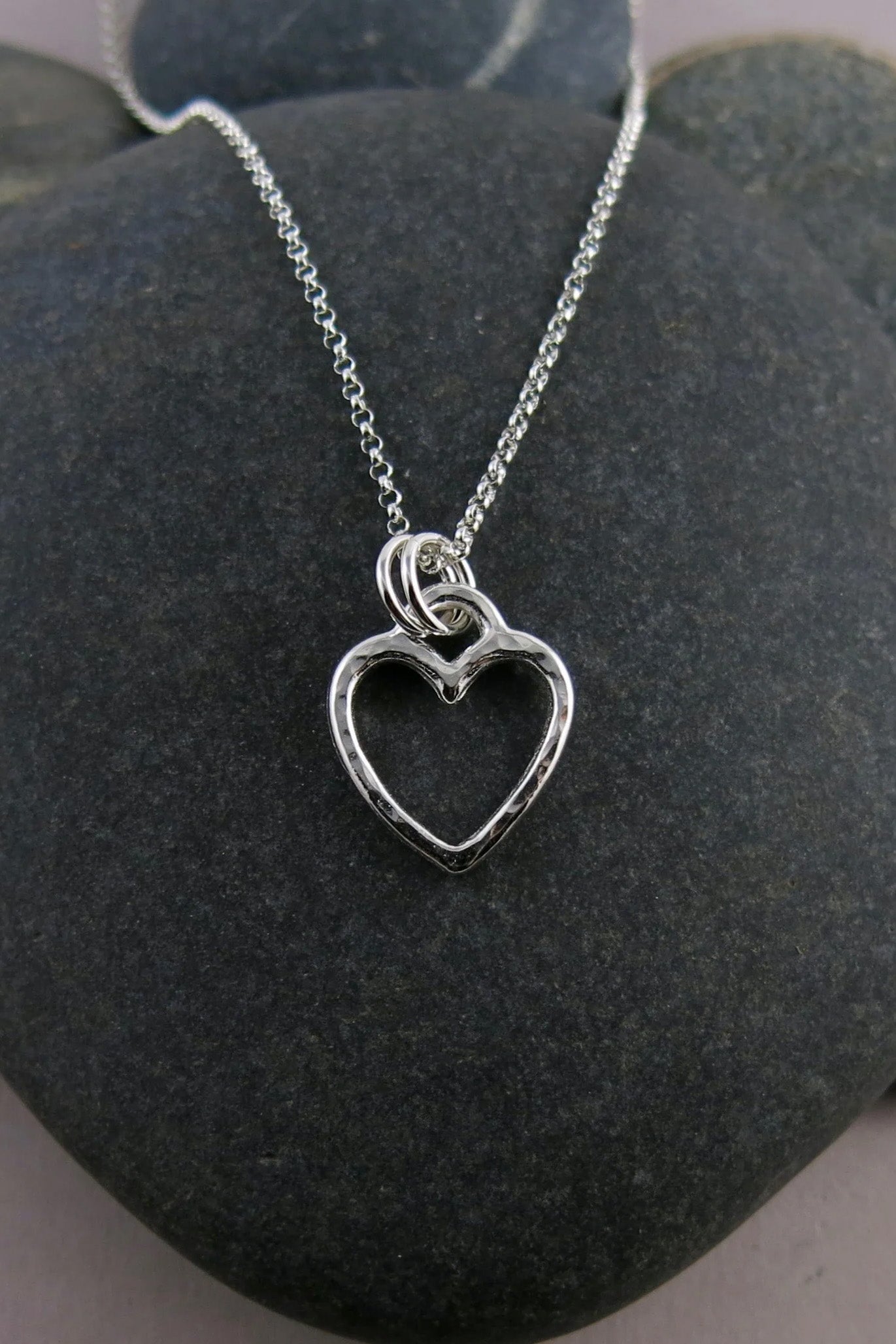 Open Heart Necklace • Sterling Silver