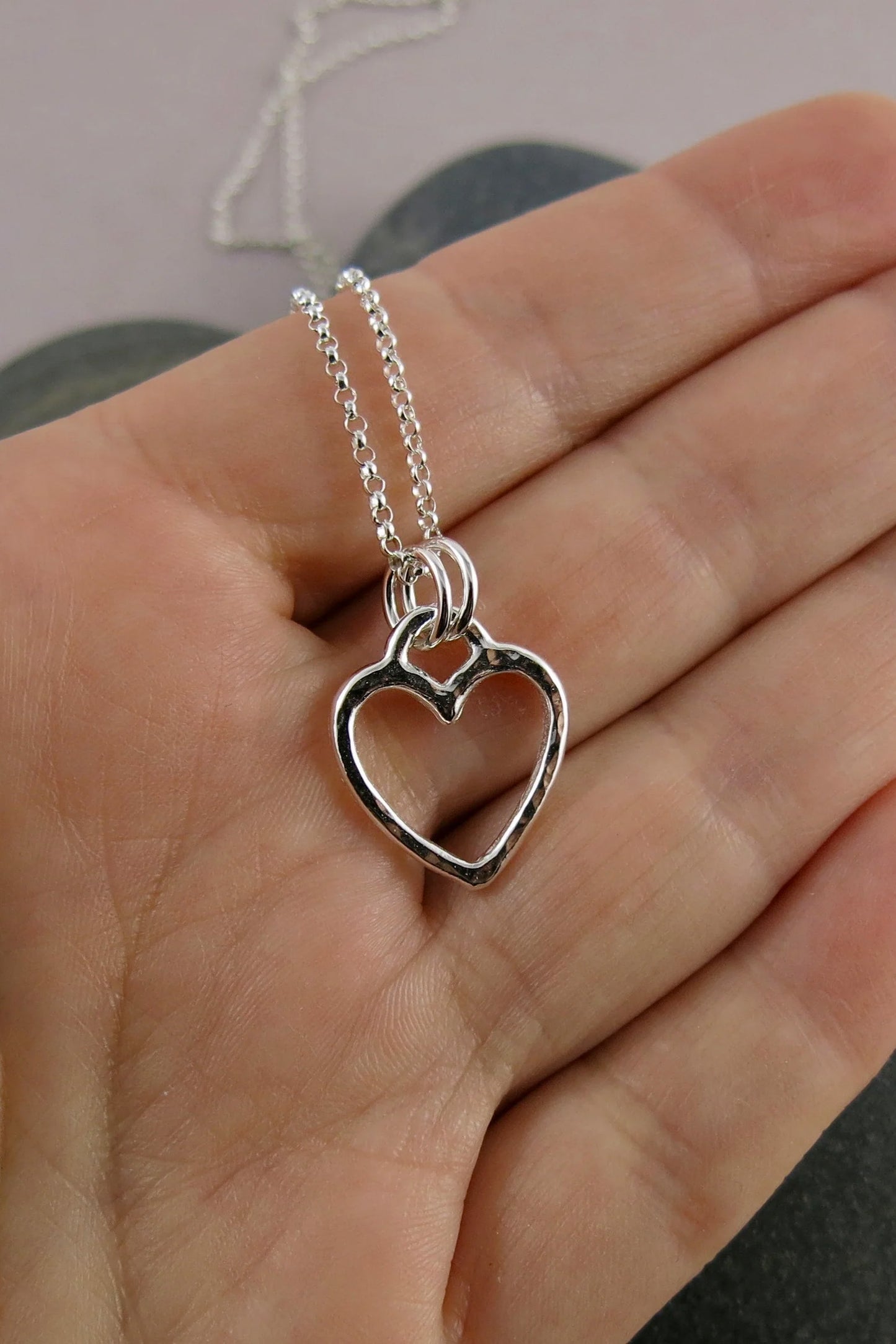 Open Heart Necklace • Sterling Silver