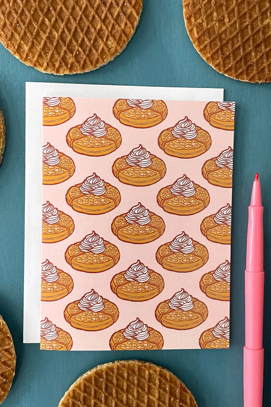 Pink Waffle Greeting Card