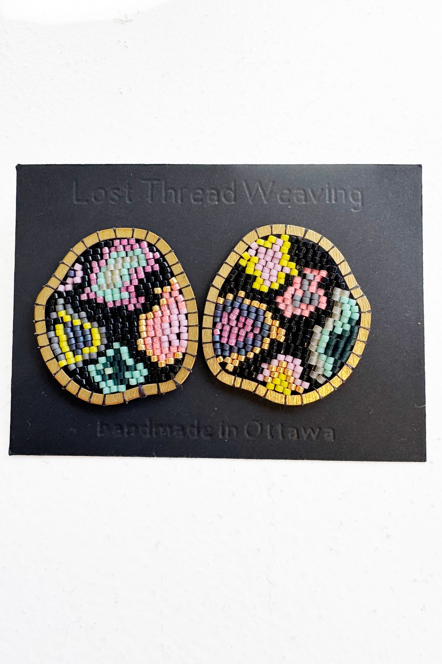 Ameoba Studs Pinks Yellow Cream - MADE TO ORDER