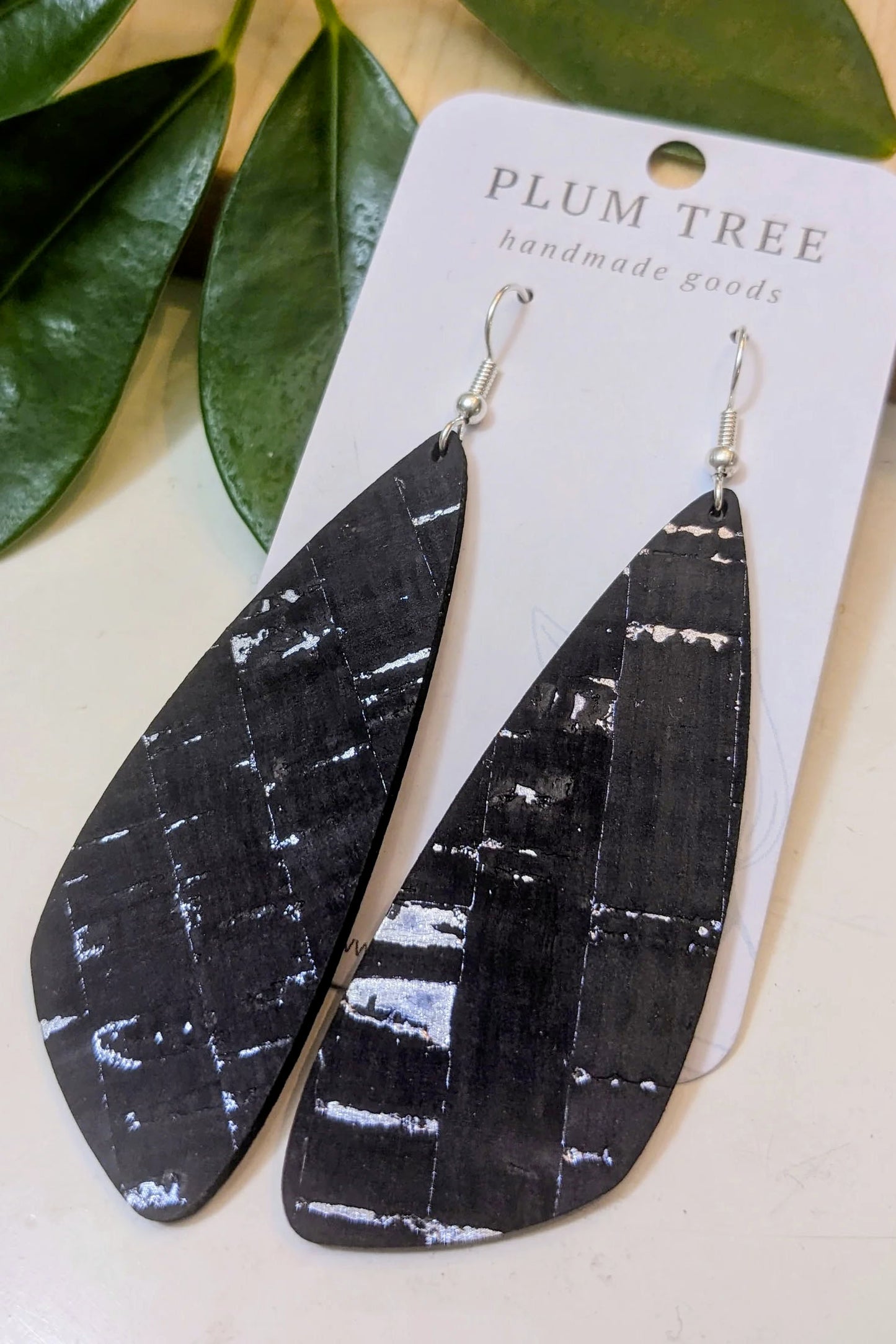 Wing Shaped Cork Earrings