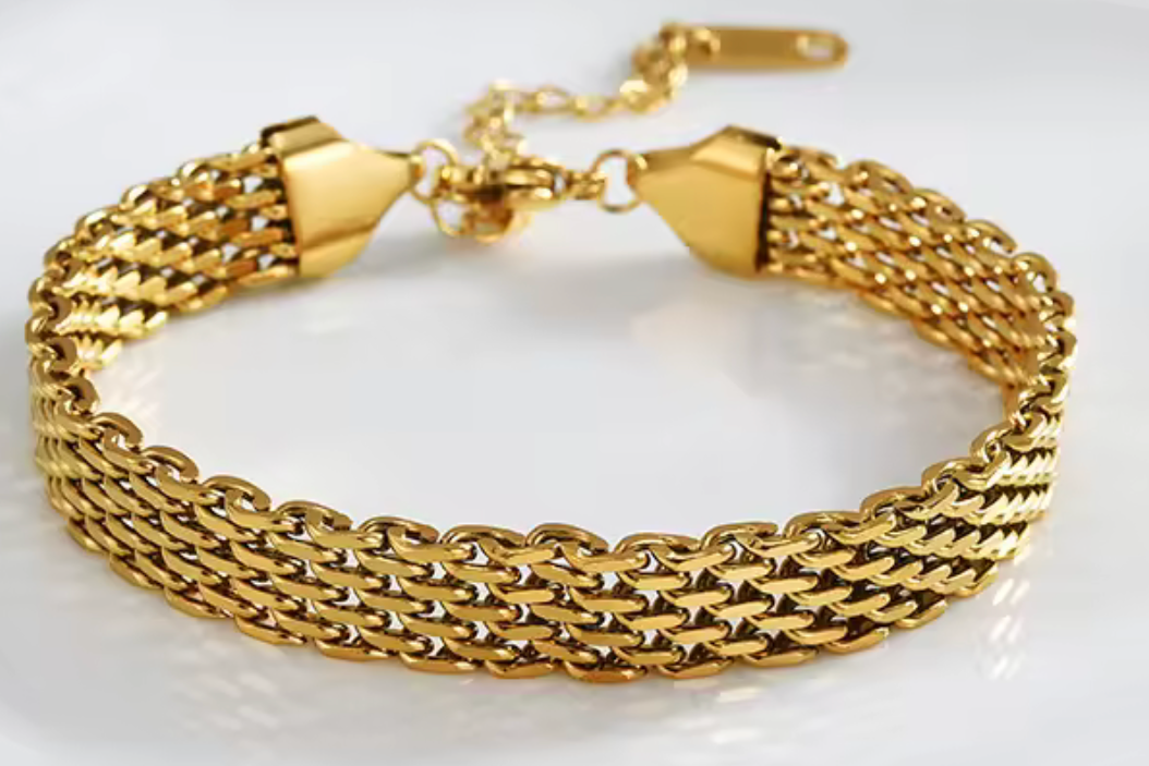 Bismarck Chain Band Bracelet 18K Gold - Waterproof