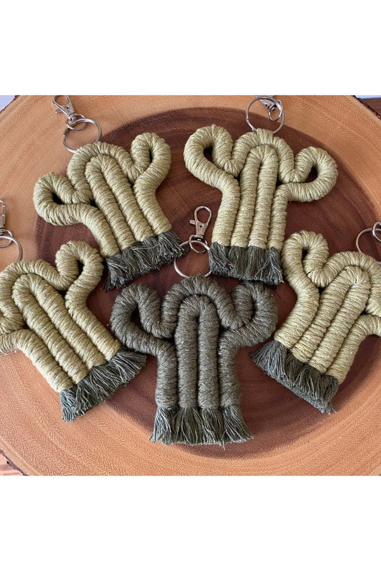 Macrame Cactus Key Charm