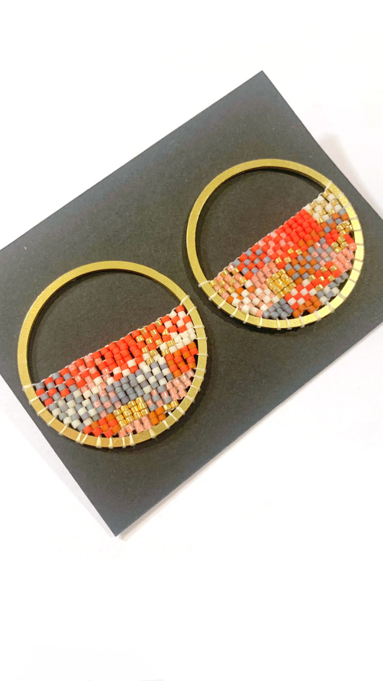 Caroline Beaded Circle Studs