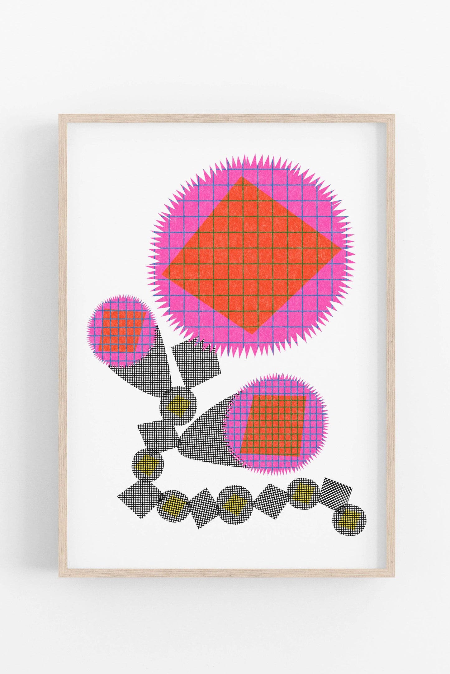 Fuzzy Flowers • Modern Risograph Print