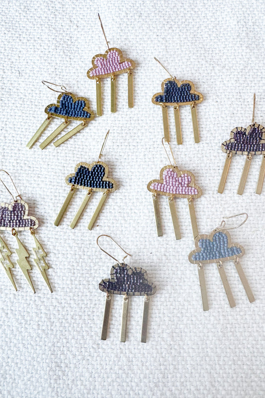 Large Stormy Cloud Earrings