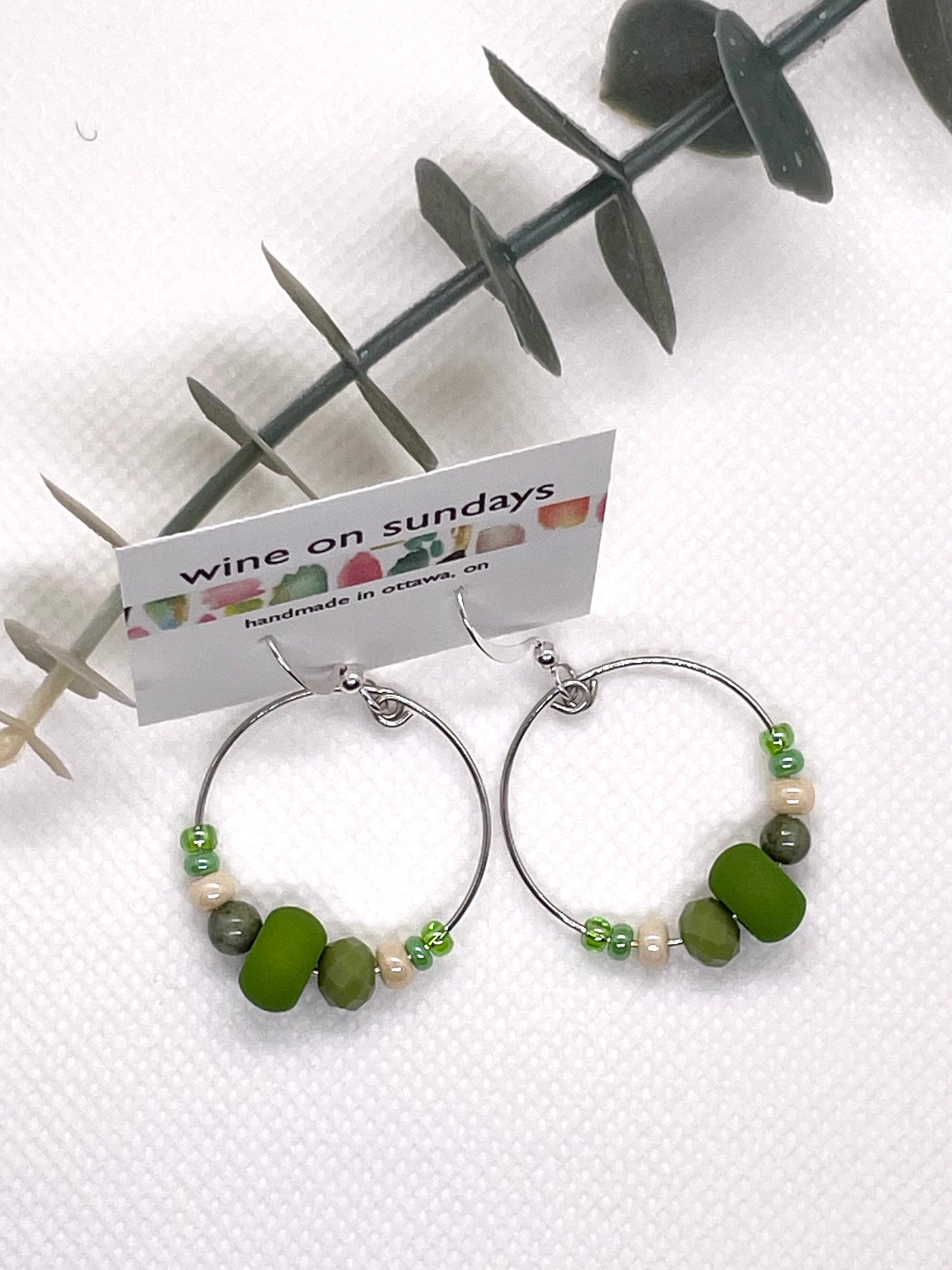 River Beaded Hoop Earrings