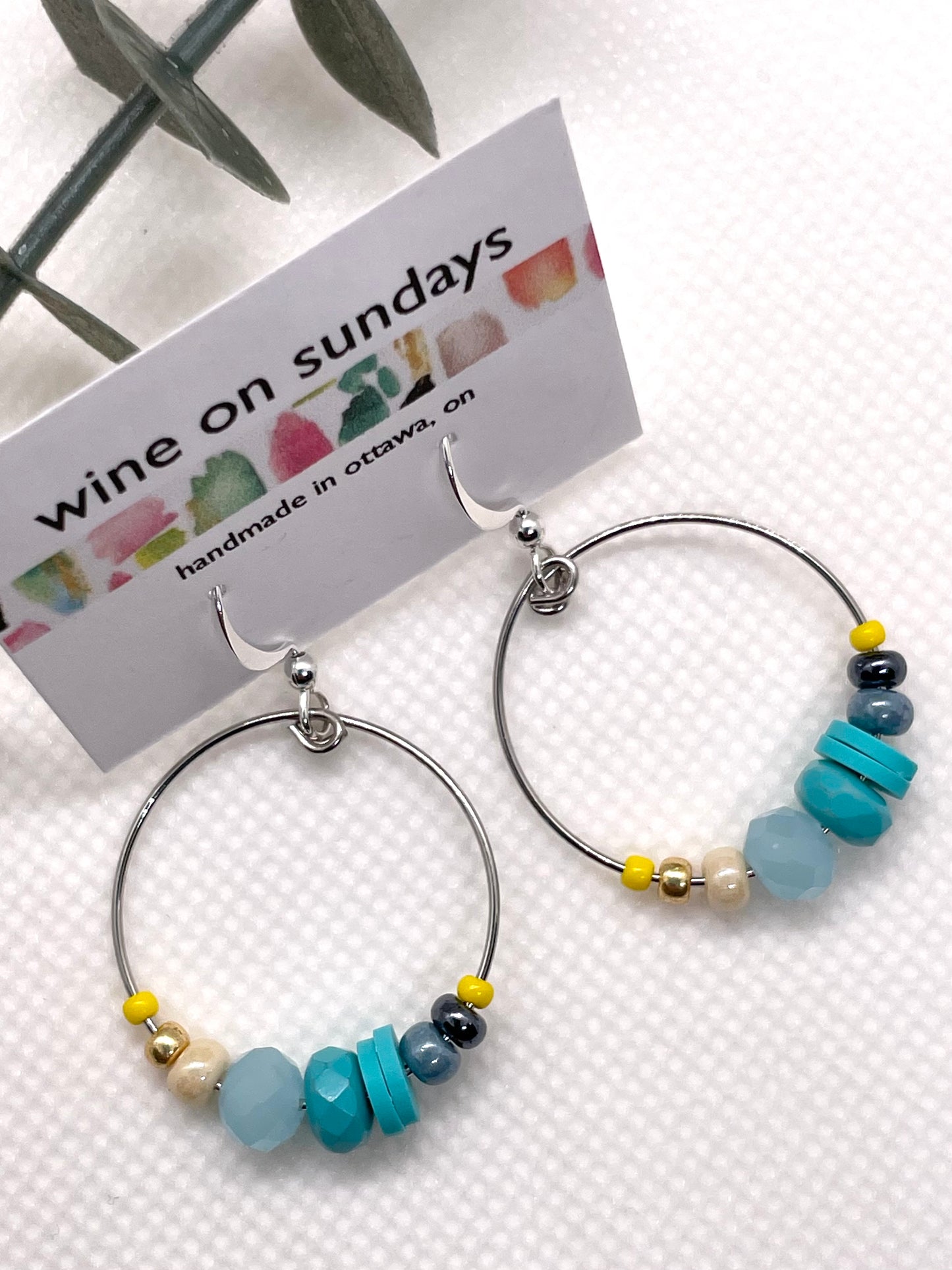 River Beaded Hoop Earrings