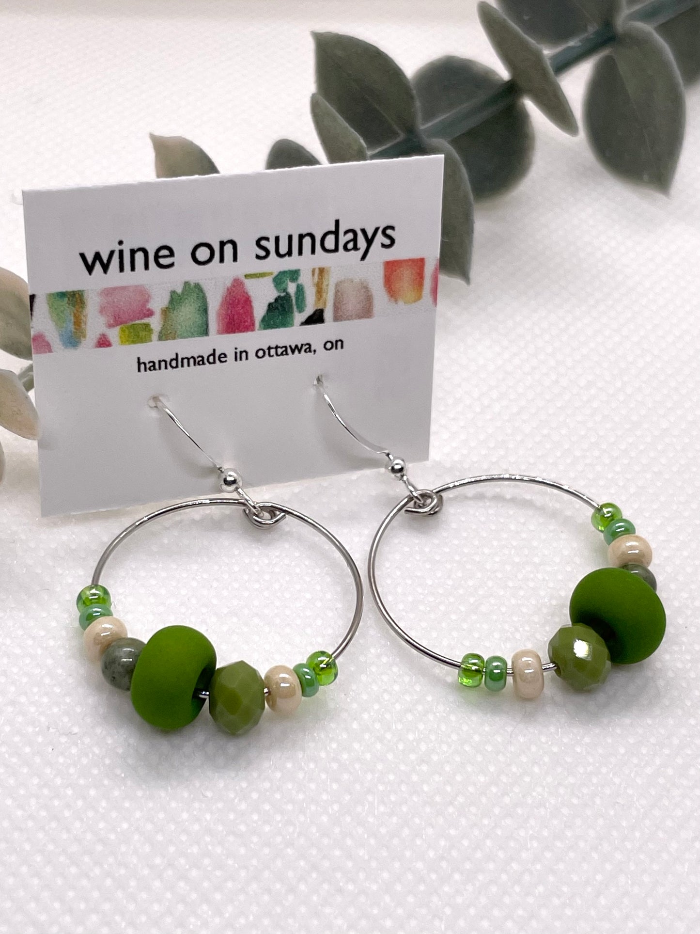 River Beaded Hoop Earrings