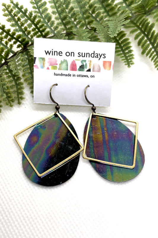 90s Metallic Dangle Earrings