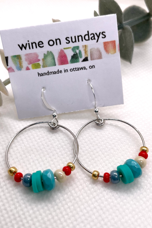 River Beaded Hoop Earrings