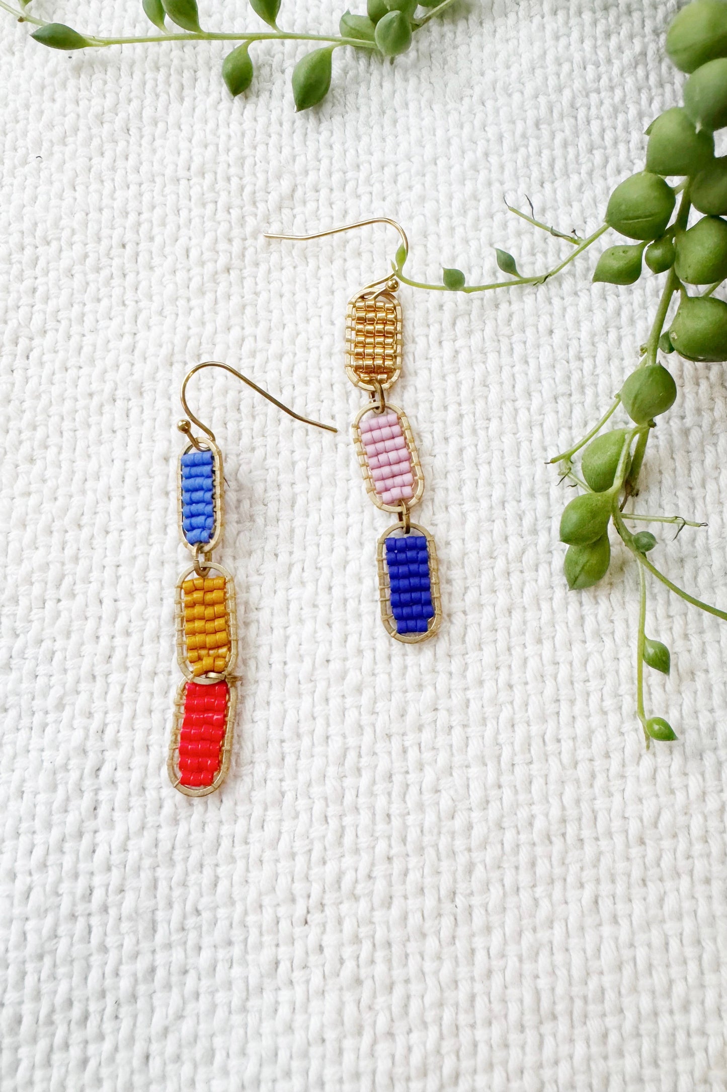Mini Freya 3 link Chain Dangle Earrings