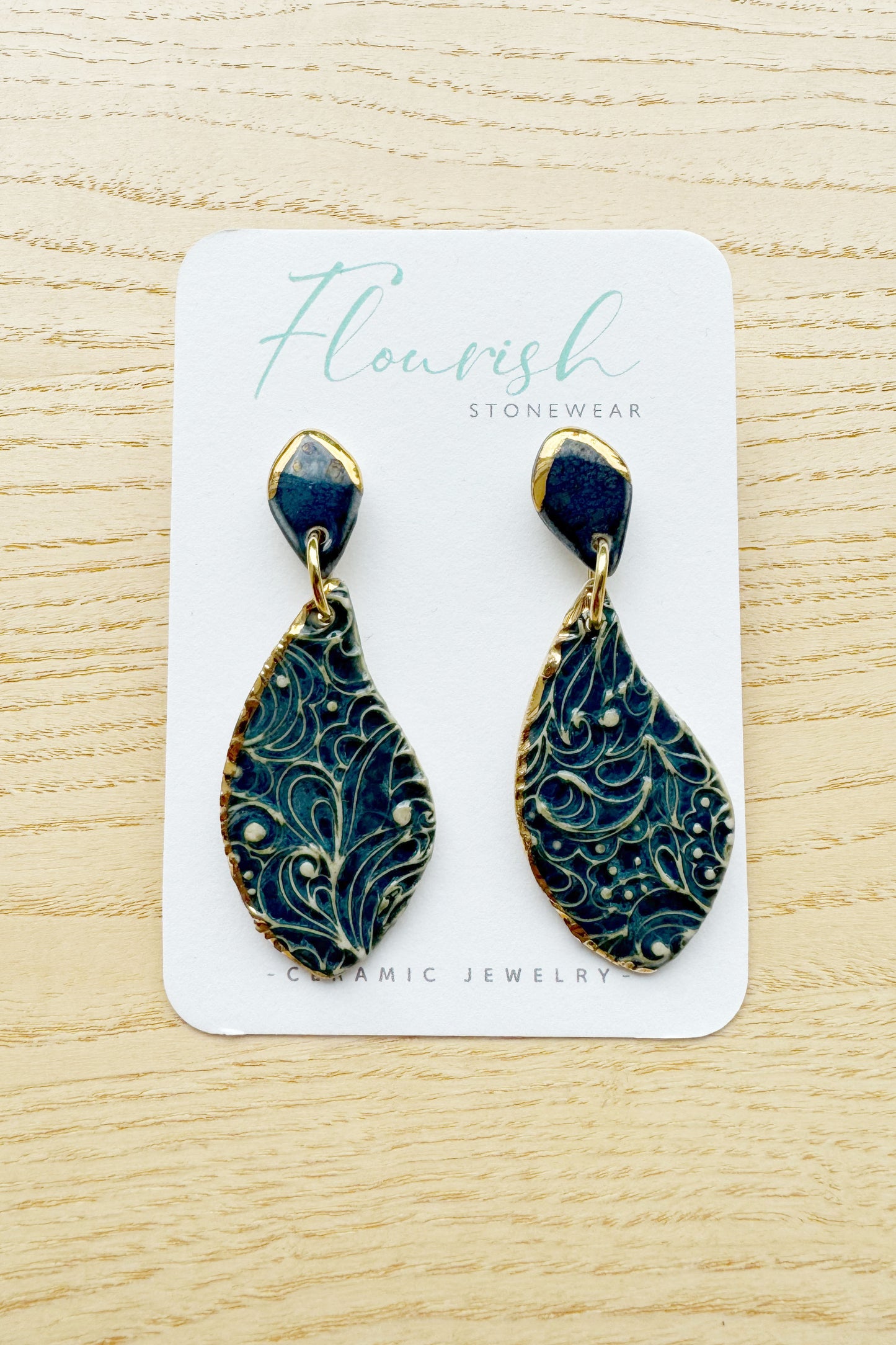 Drop Swirl Imprint Dangles