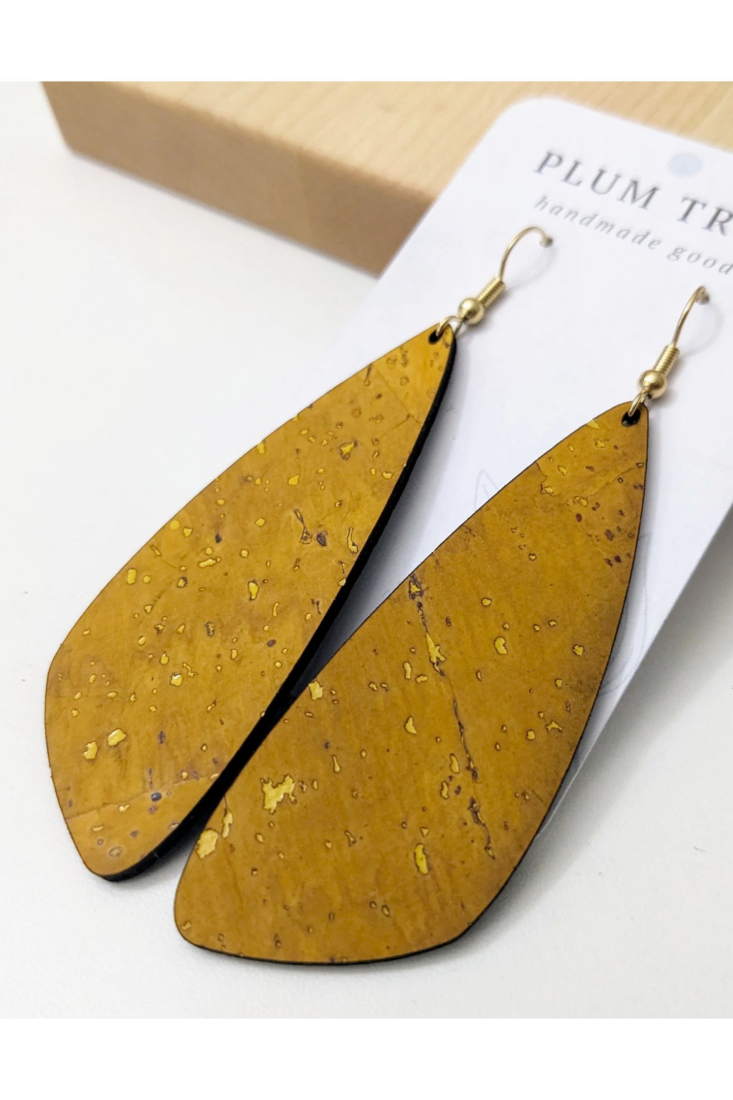 Wing Shaped Cork Earrings