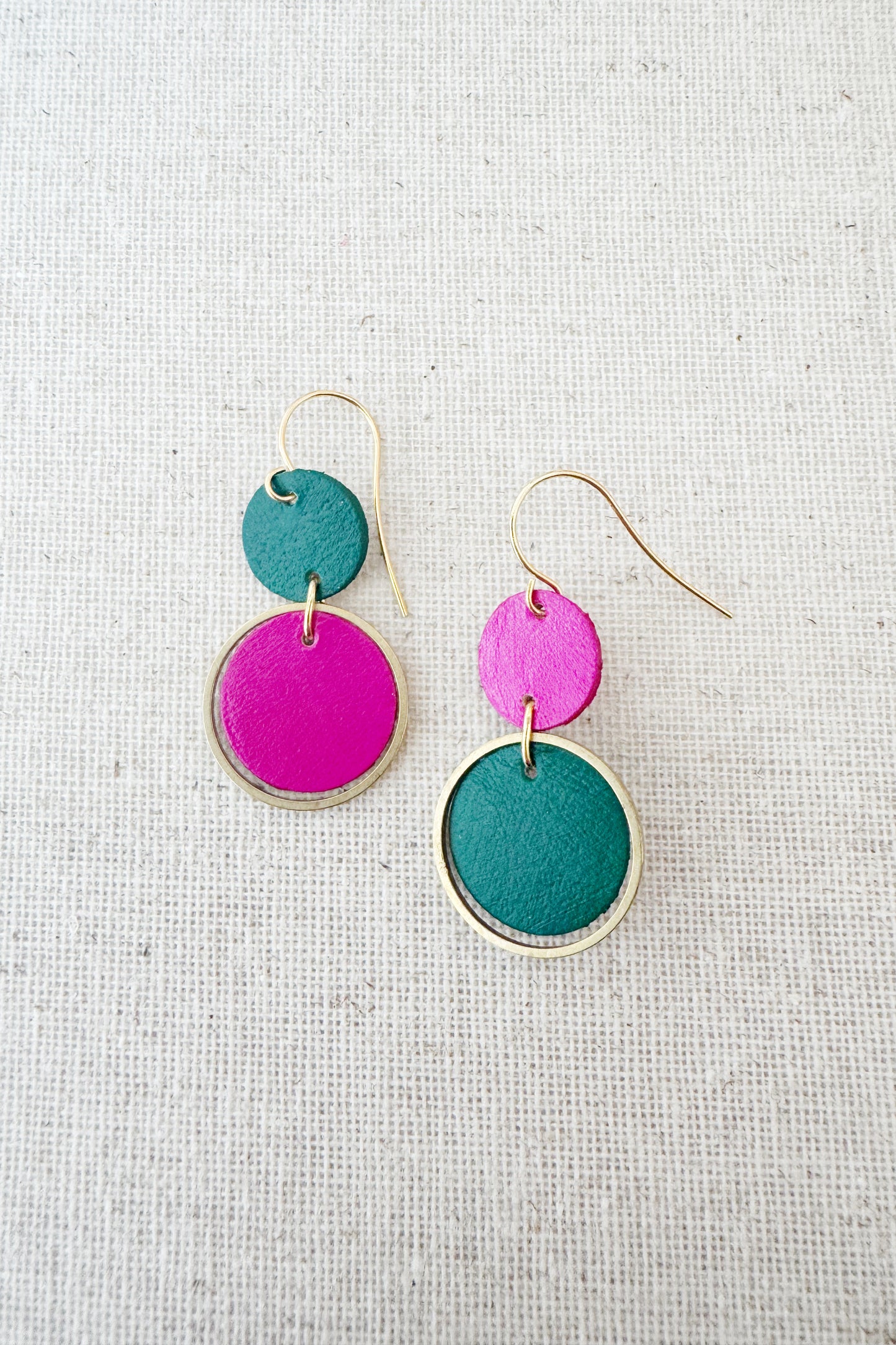 Two-Tone Orbit Earrings - several colour options