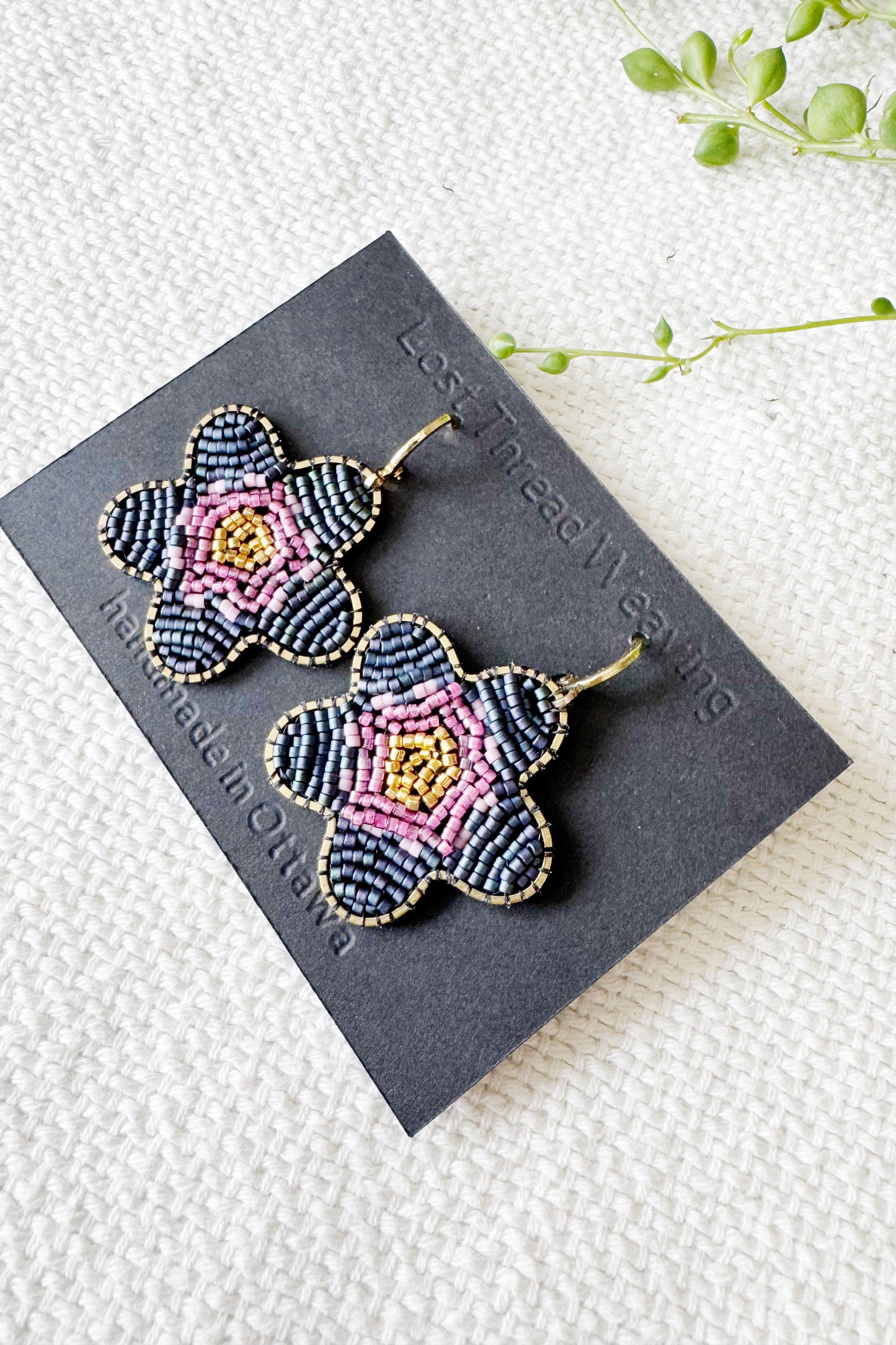 Large Beaded Blossom Earrings