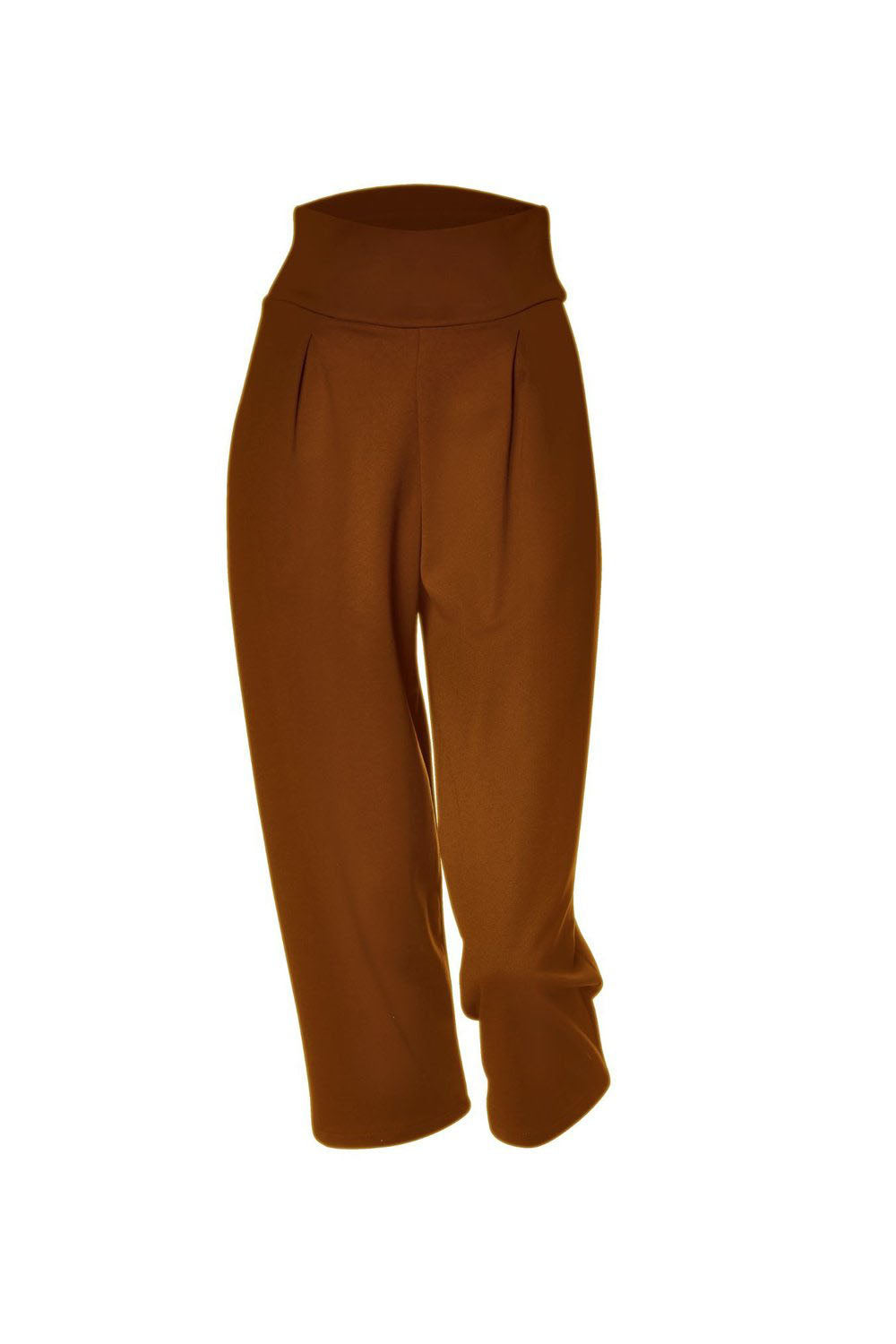 Wilfred Pants by Melow, Copper, high waist, stretchy waistband, 3/4 length, pleated front, side pockets, Ponte di Roma, sizes XS to XXL, made in Montreal