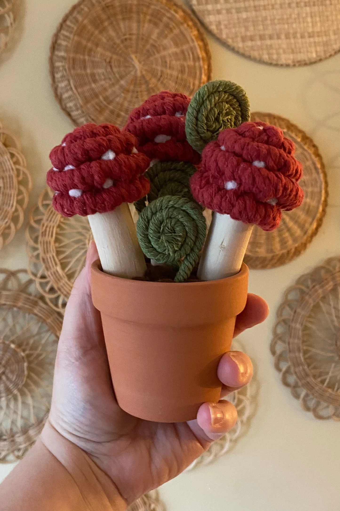 Macrame Triple Mushroom