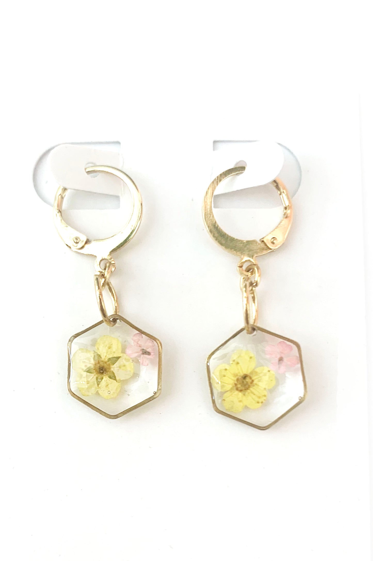 Pressed Flower Small Dangle Earrings
