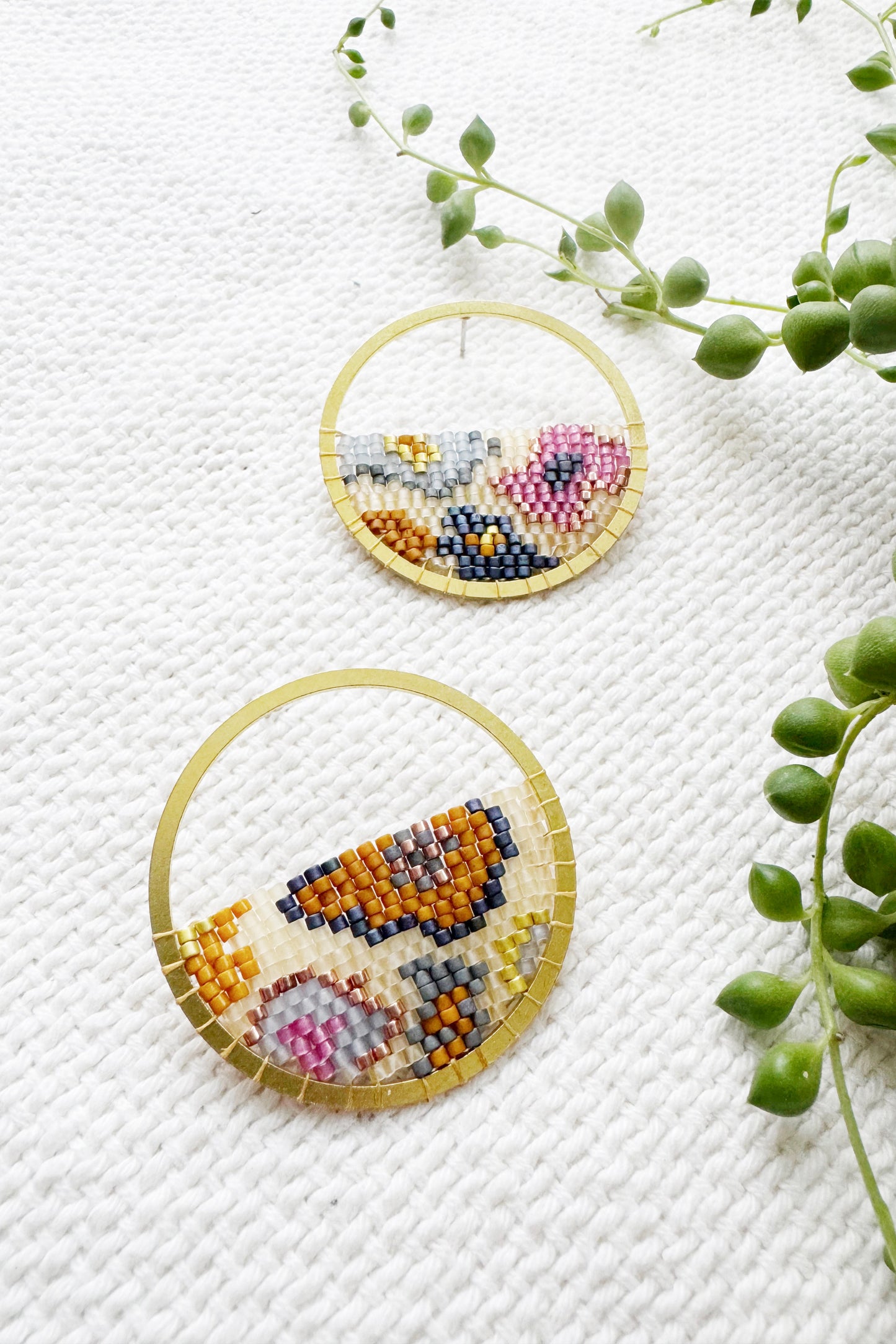 Beaded Large Circle Studs