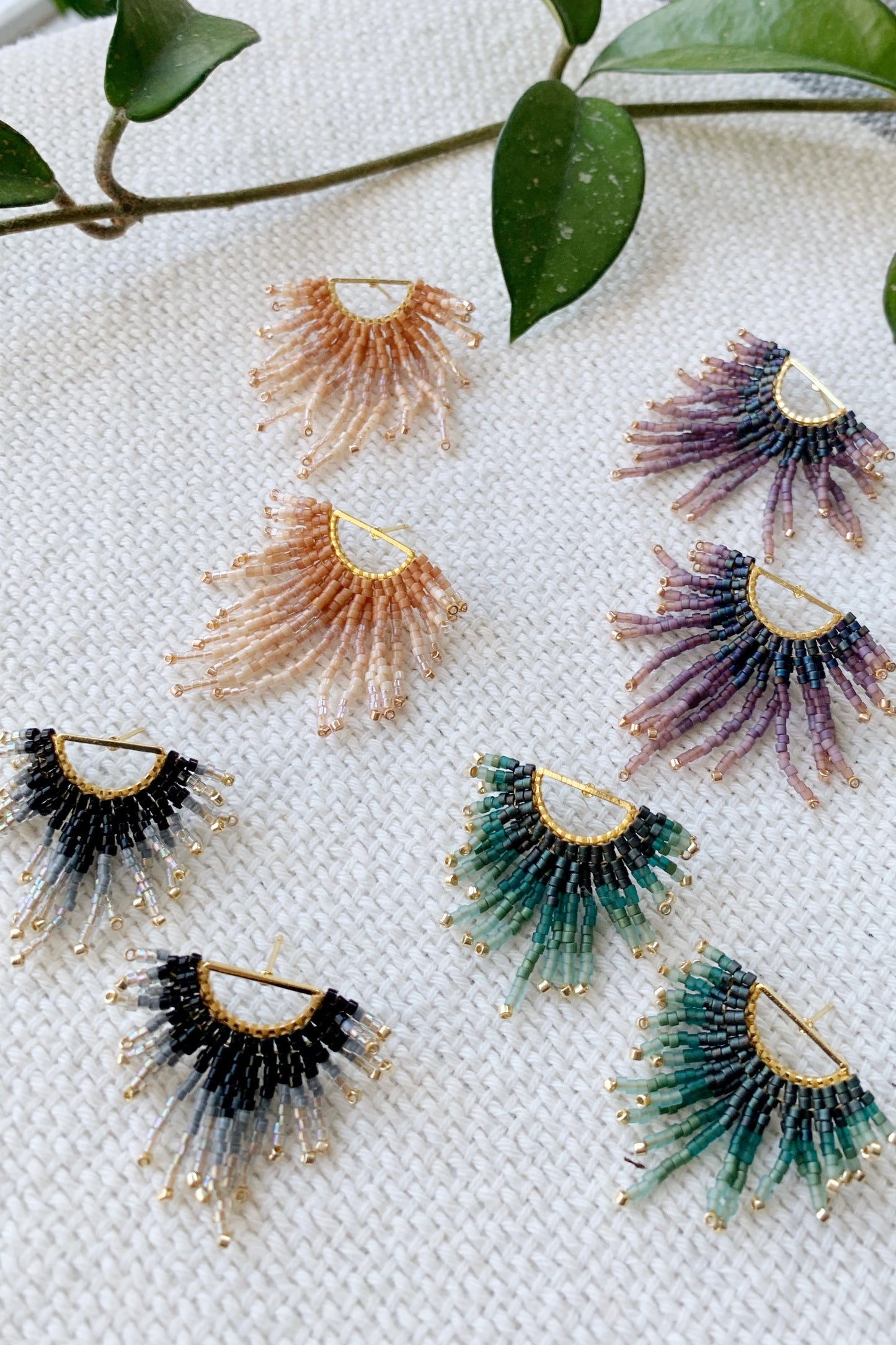 Zelda Beaded Fringe Stud Earrings - MADE TO ORDER