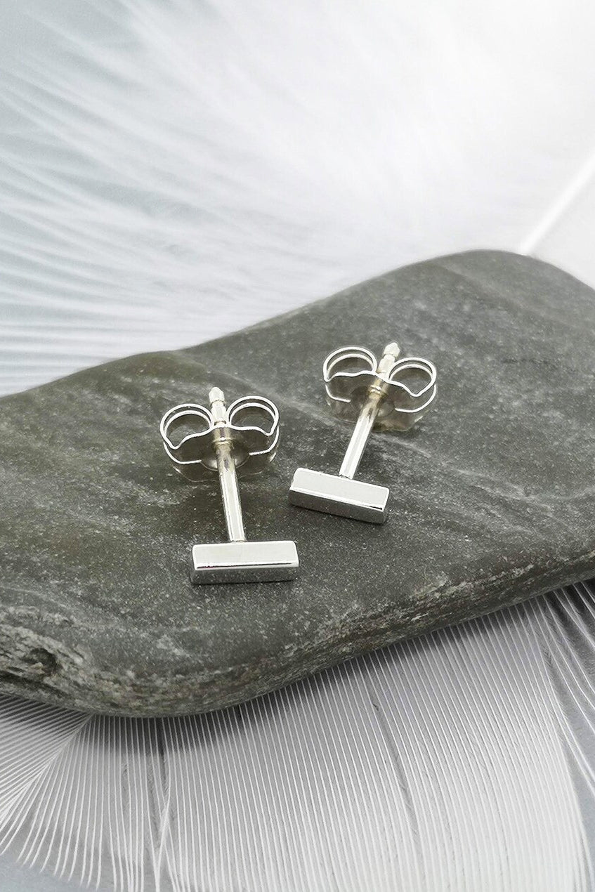 5mm Sterling Silver Bar Stud Earrings