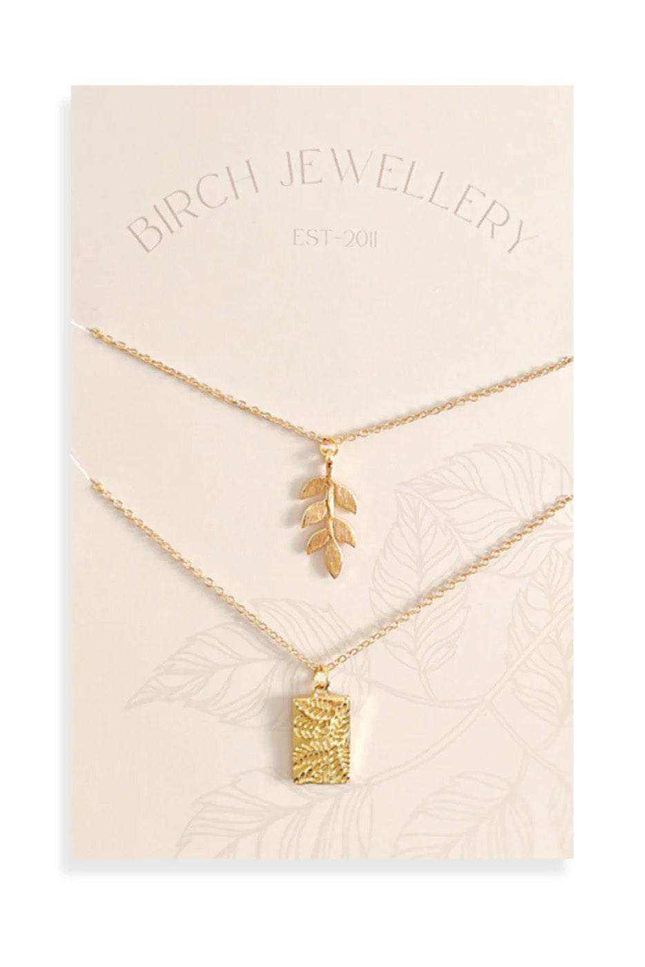 Botanical Leaf Layering Set by Birch Jewellery, Gold, made in Ottawa