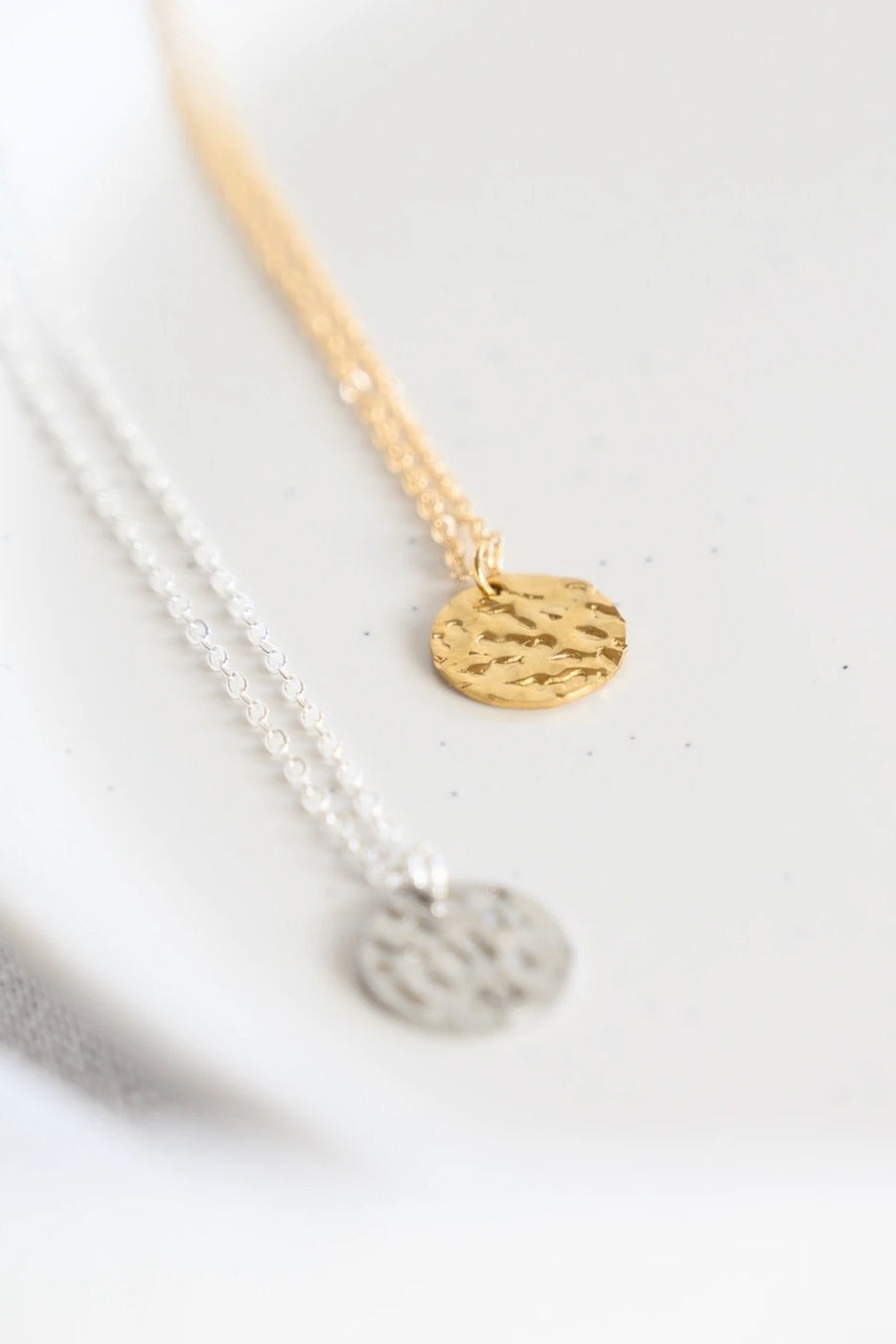 Hammered Disk Necklace