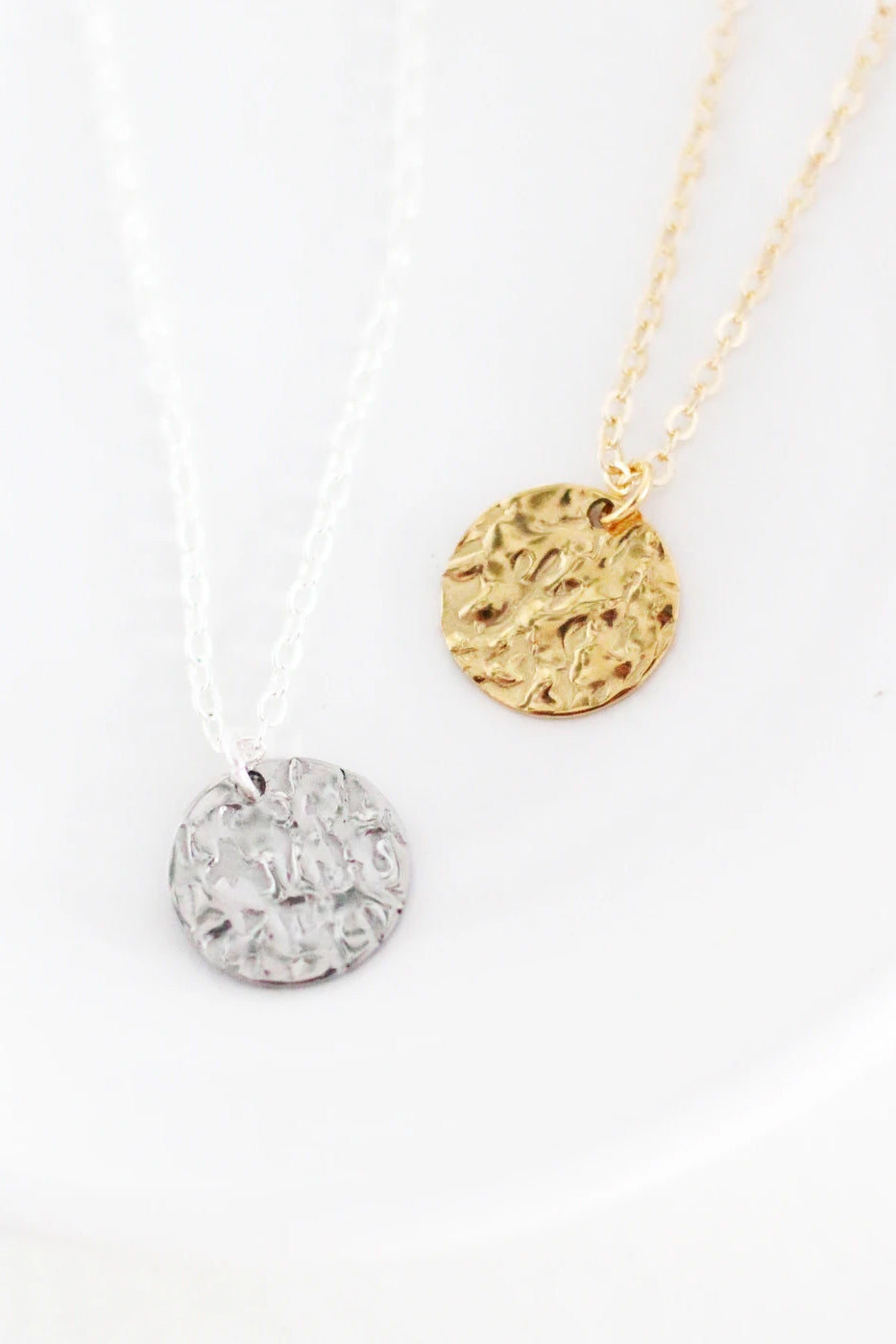 Hammered Disk Necklace