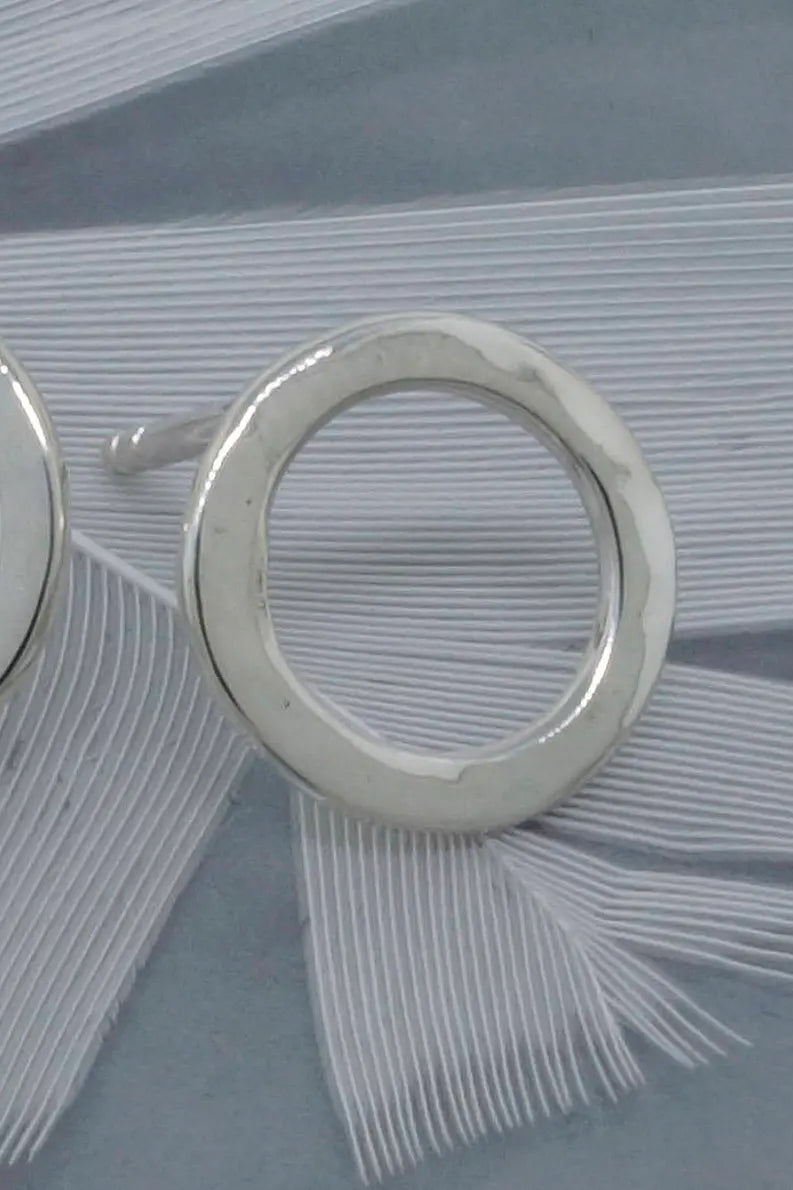 Sterling Silver Karma Stud Earrings