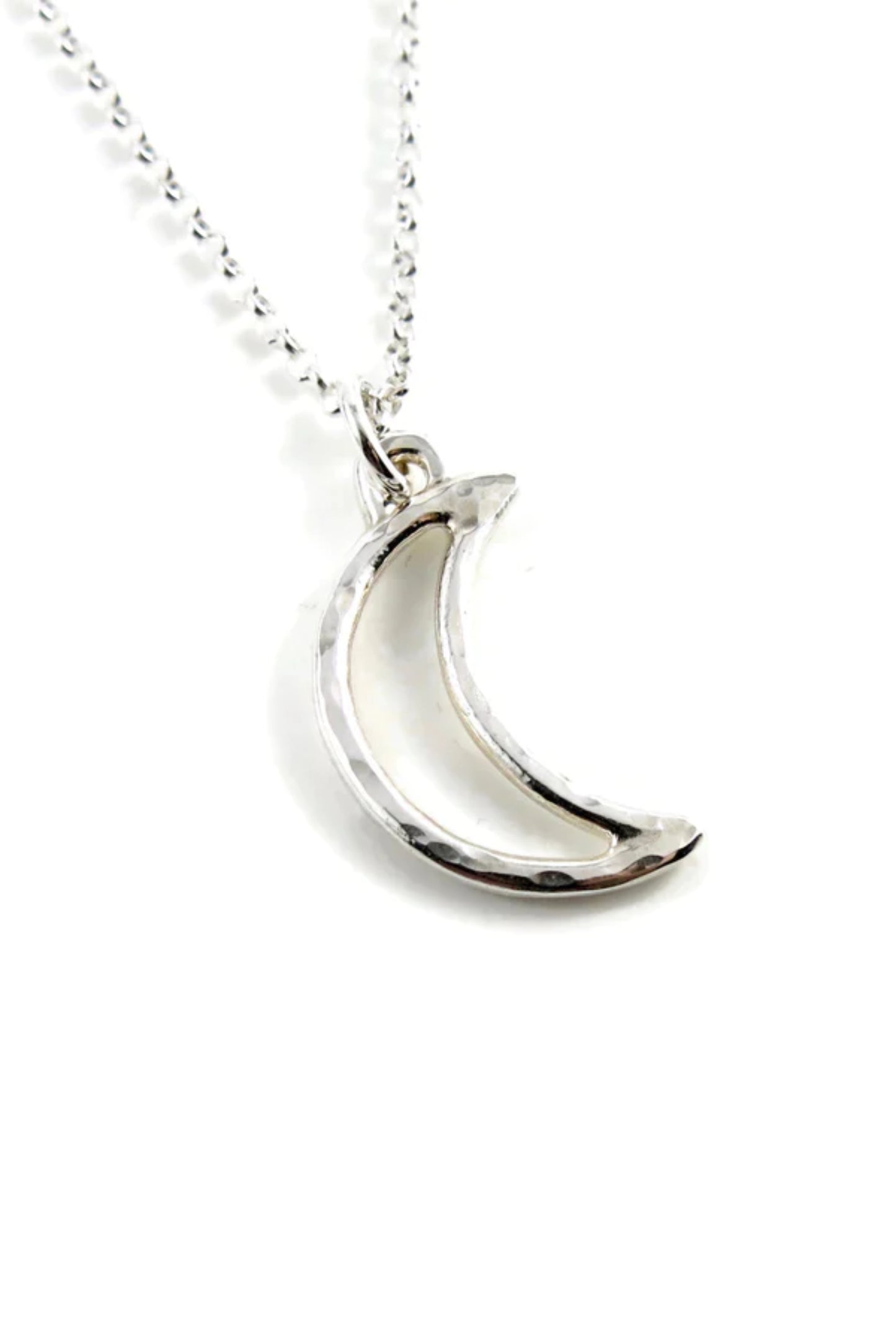 Crescent Moon Necklace - Sterling Silver, made in Sechelt BC