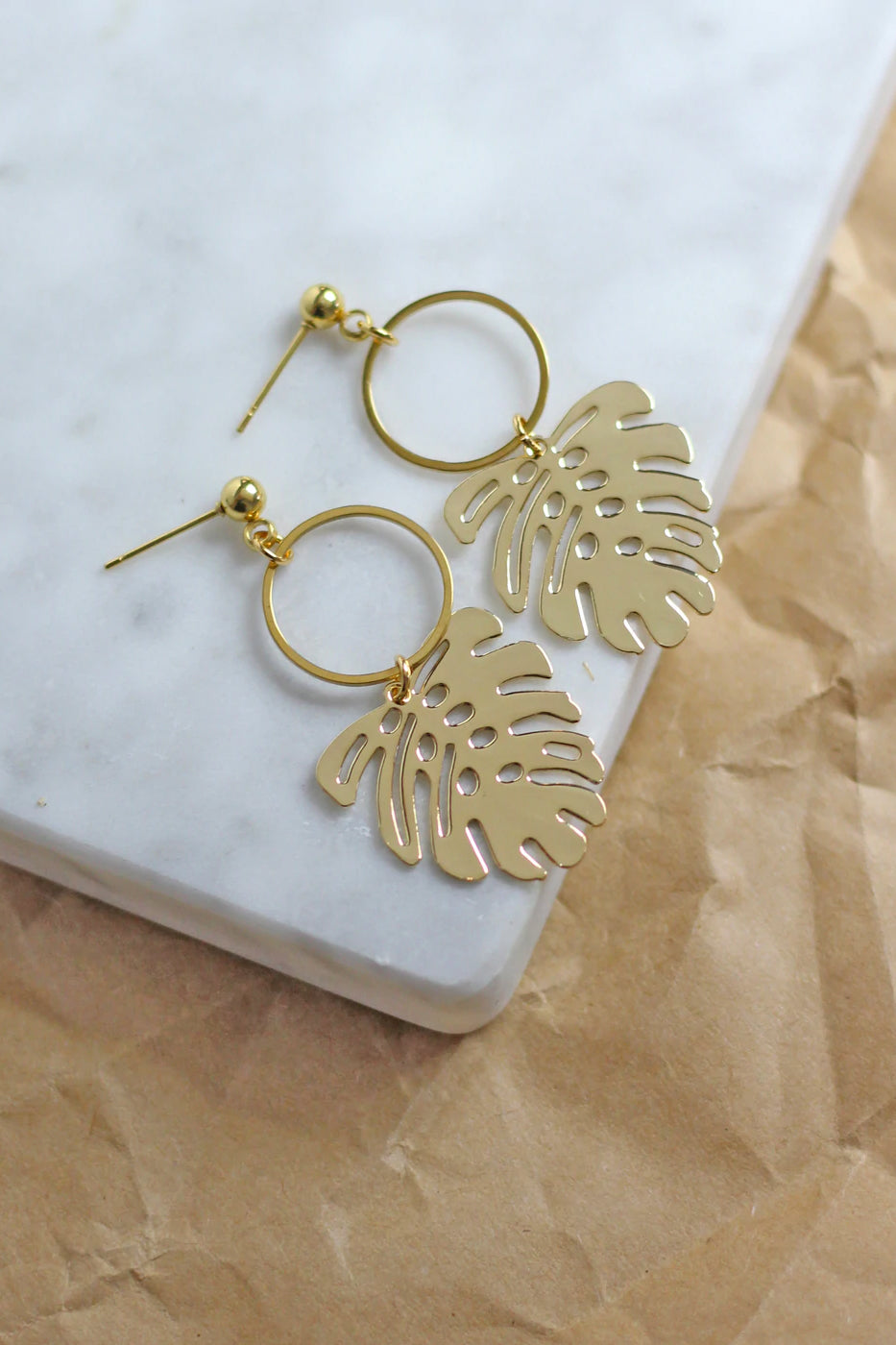 Monstera Leaf Earrings