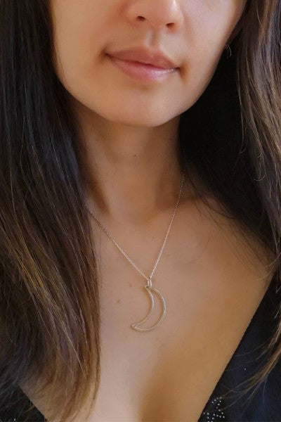Sterling Silver Moon Quarter Necklace