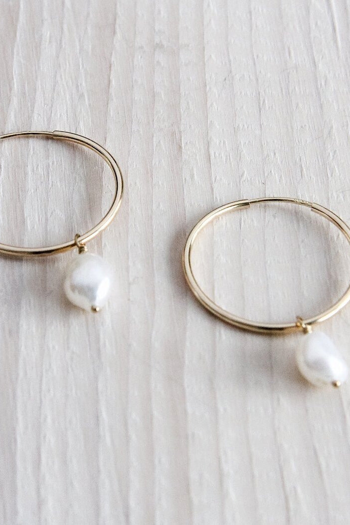 Pearl Hoops by Katye Landry, Goldfill, endless hoop, made in Ottawa